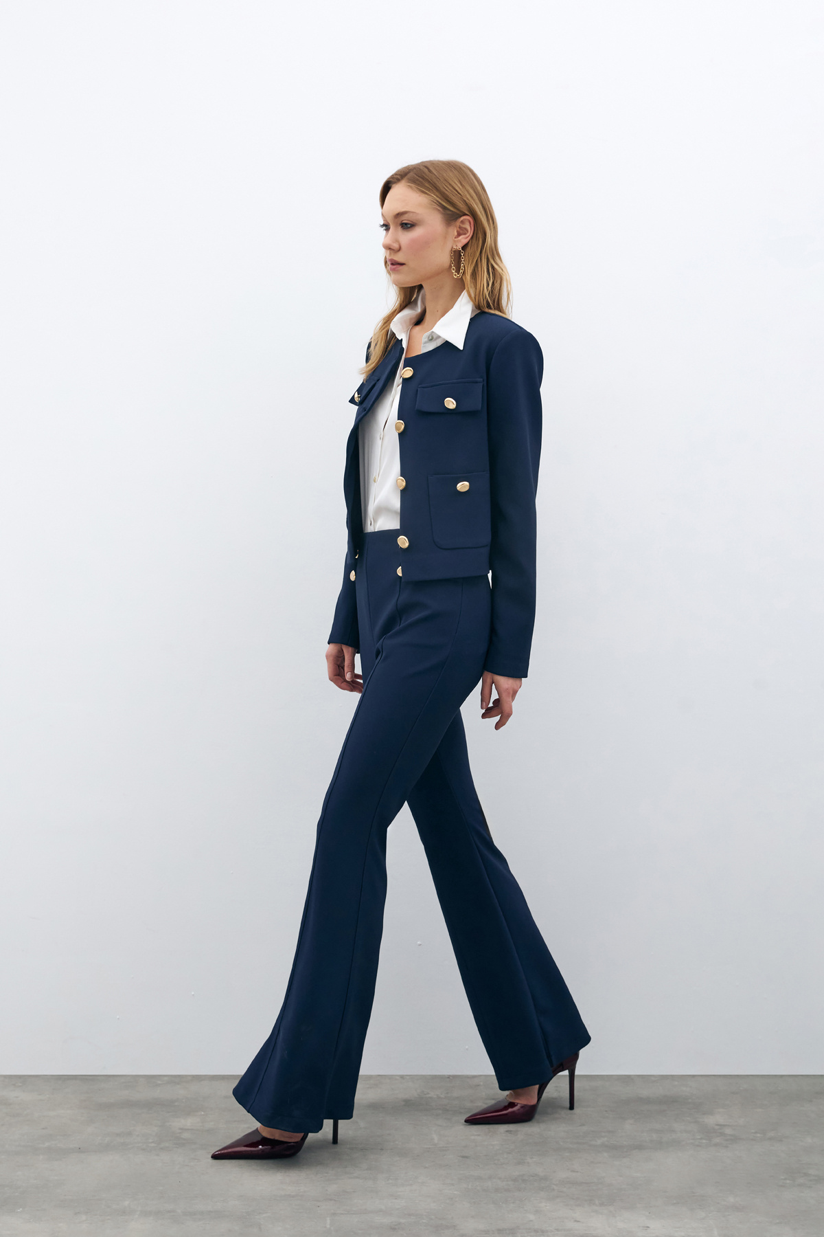 İspanyol Paça Pantolon - Lacivert