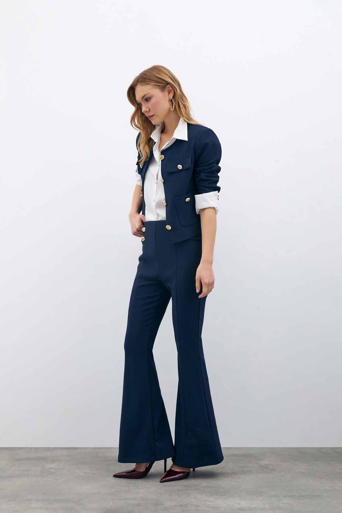 İspanyol Paça Pantolon - Lacivert