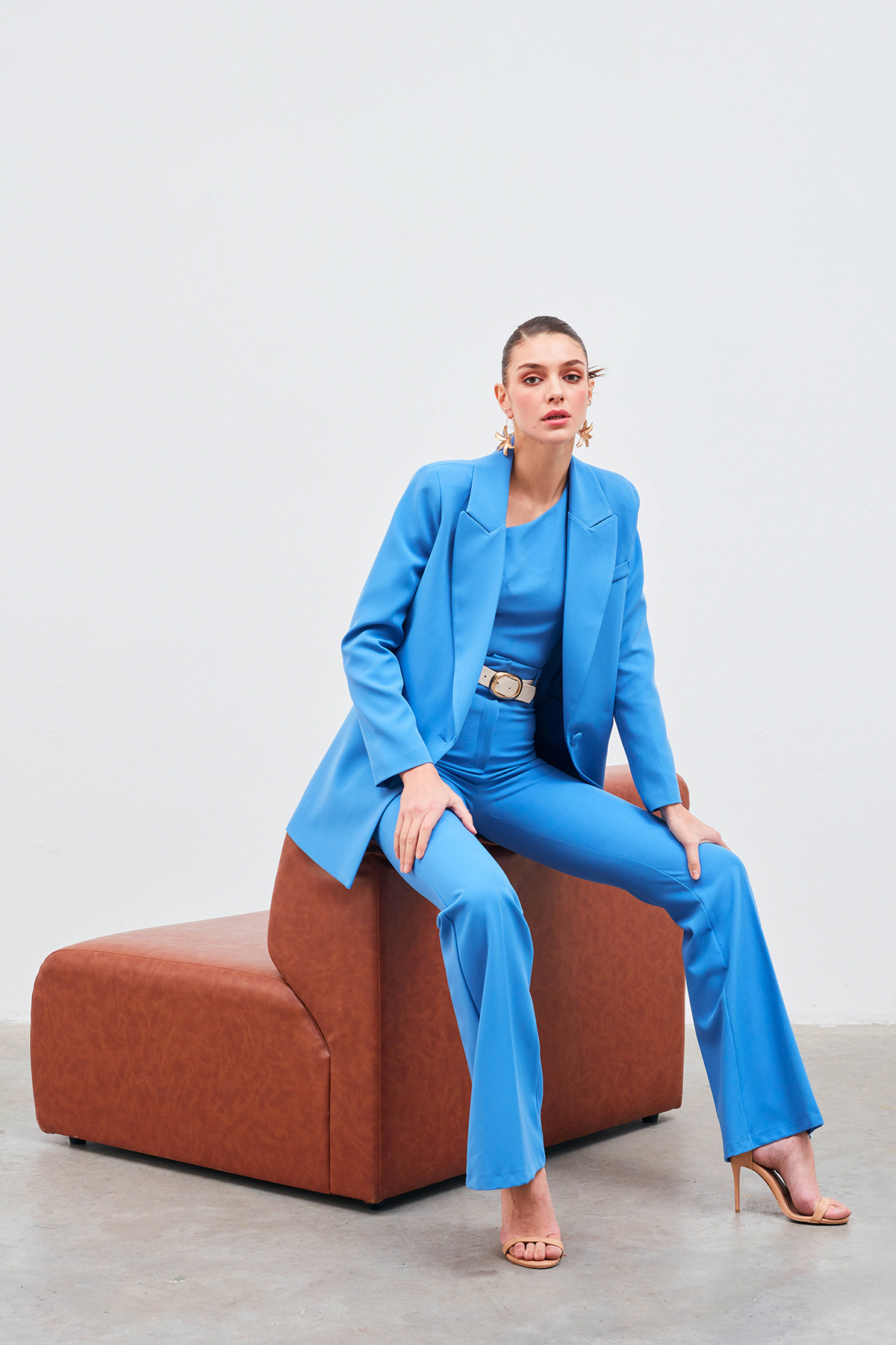 İspanyol Paça Pantolon - SAX MAVİ