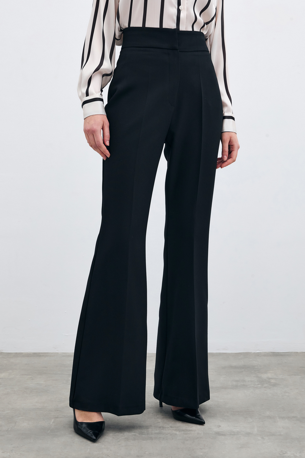 İspanyol Paça Pantolon - Siyah