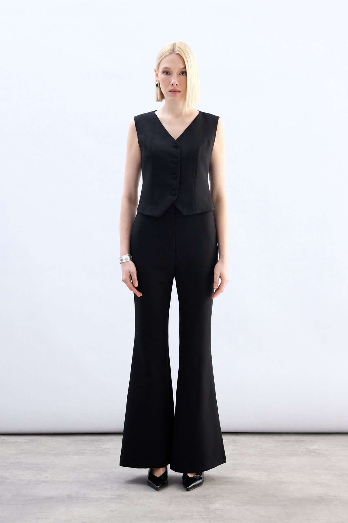 İspanyol Paça Pantolon - Siyah