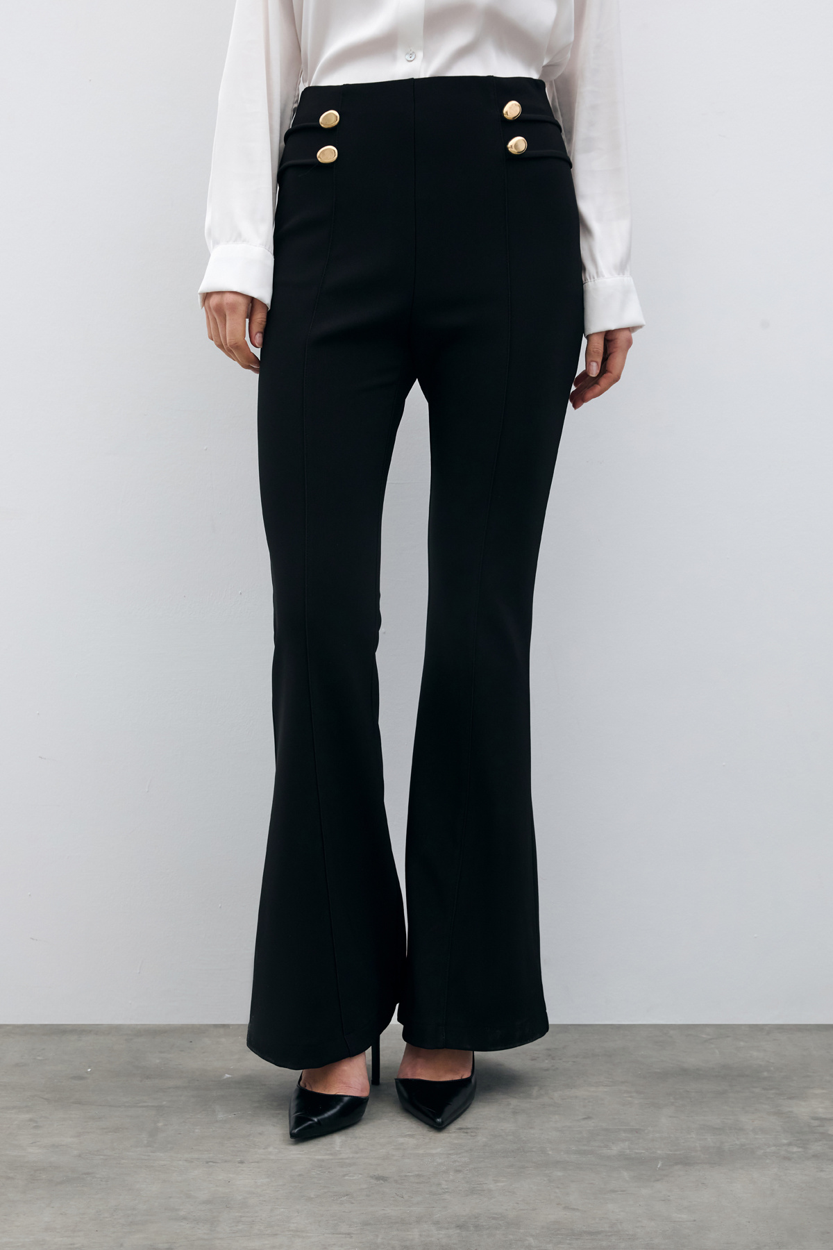 İspanyol Paça Pantolon - SİYAH