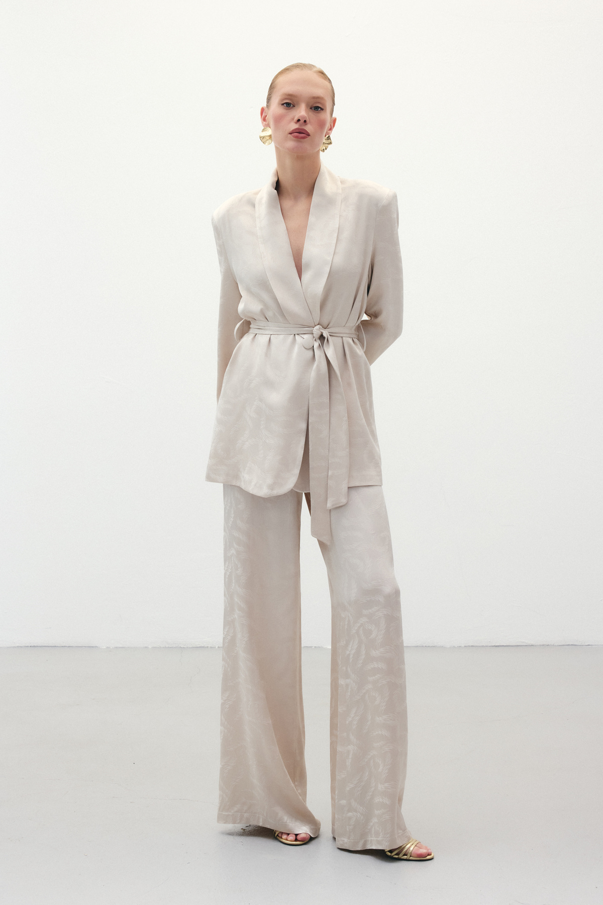 Jakar Saten Pantolon - Bej