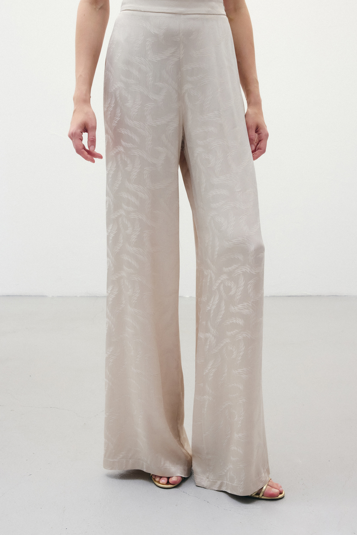 Jakar Saten Pantolon - Bej