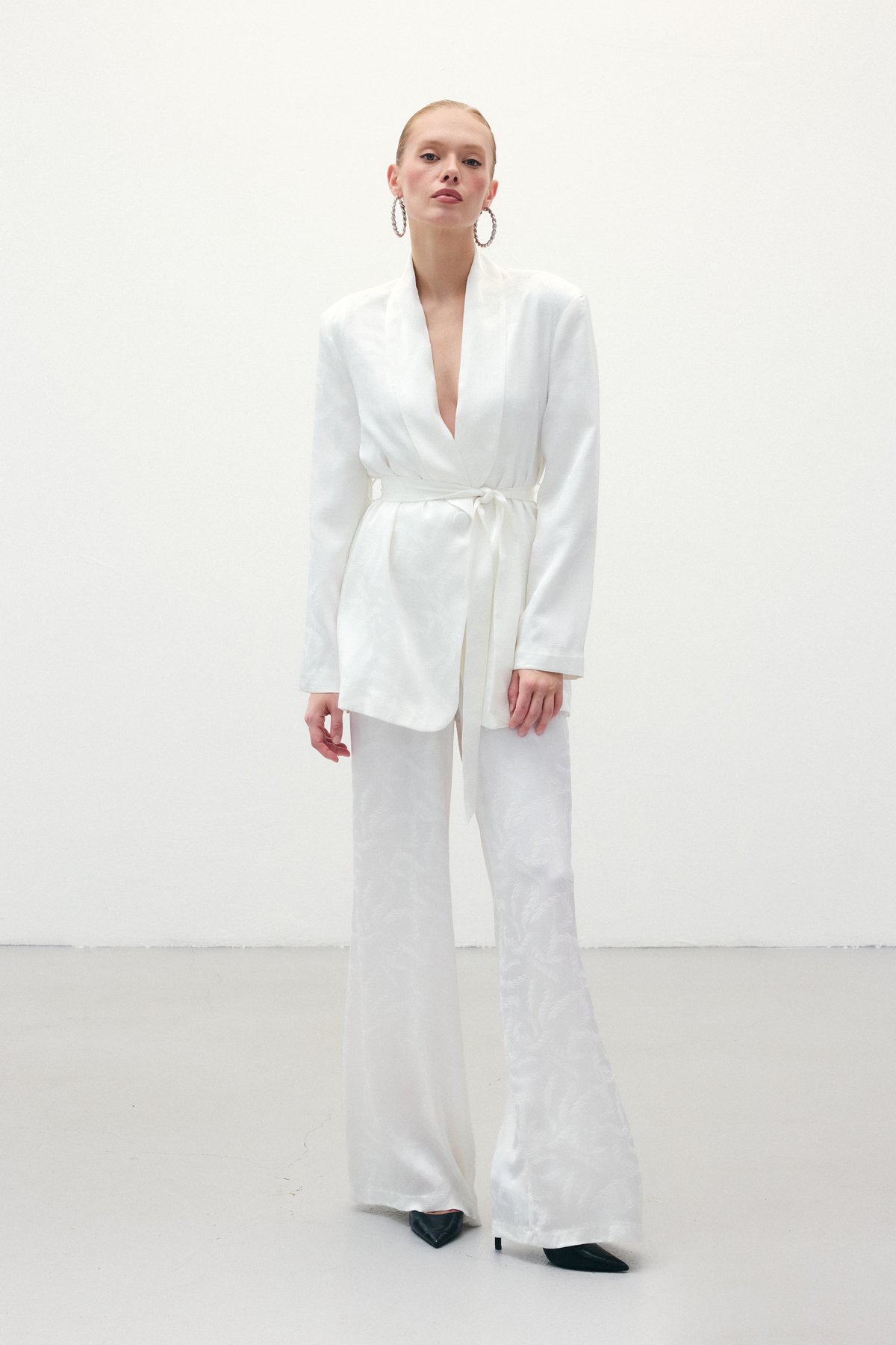 Jakar Saten Pantolon - Ekru