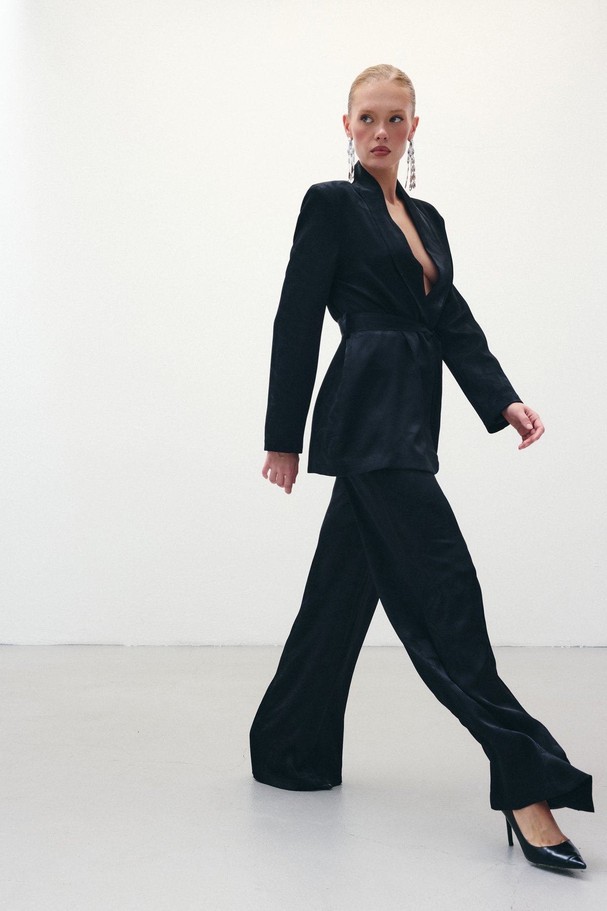 Jakar Saten Pantolon - Siyah