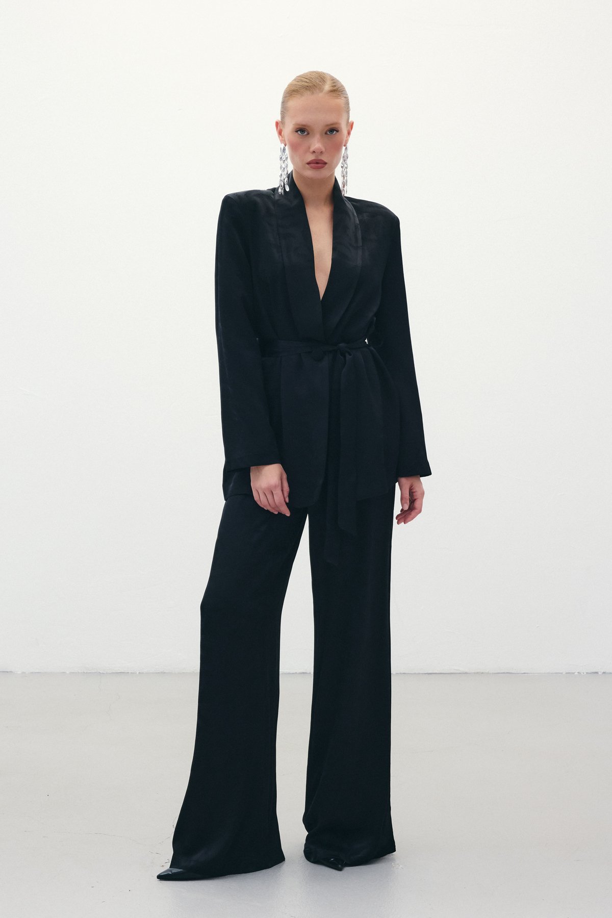 Jakar Saten Pantolon - Siyah