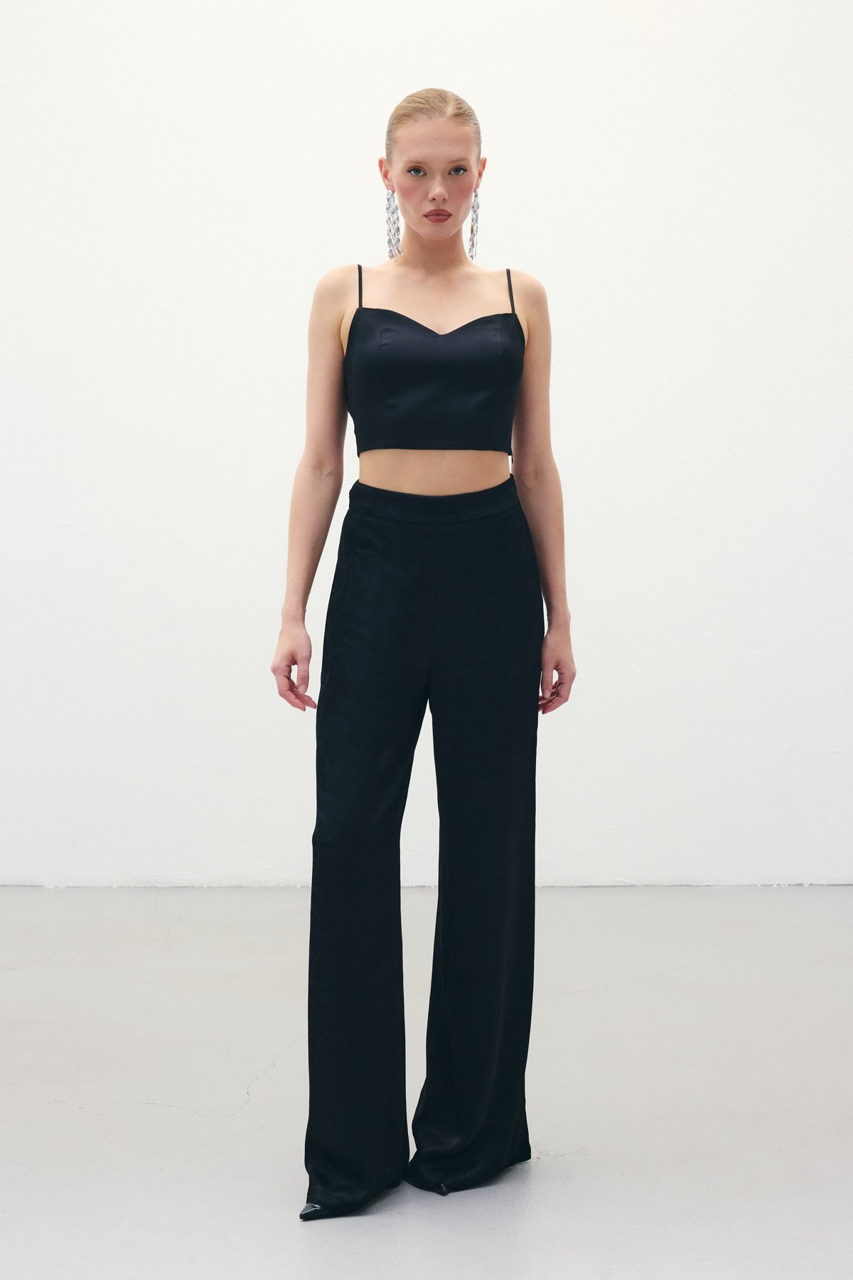 Jakar Saten Pantolon - Siyah