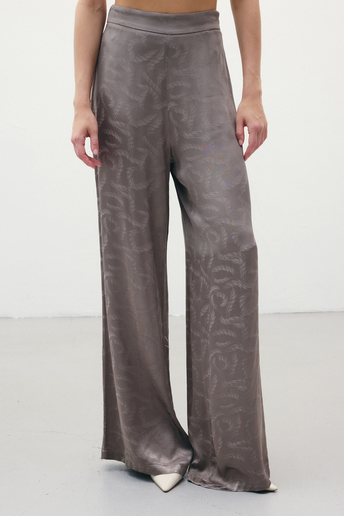 Jakar Saten Pantolon - Vizon