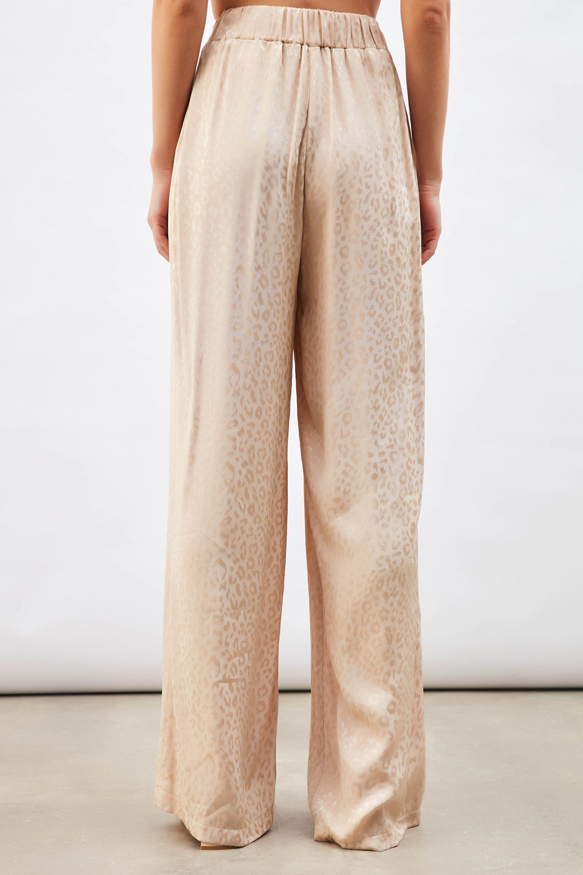 Jakarlı Leopar Pantolon - BEJ