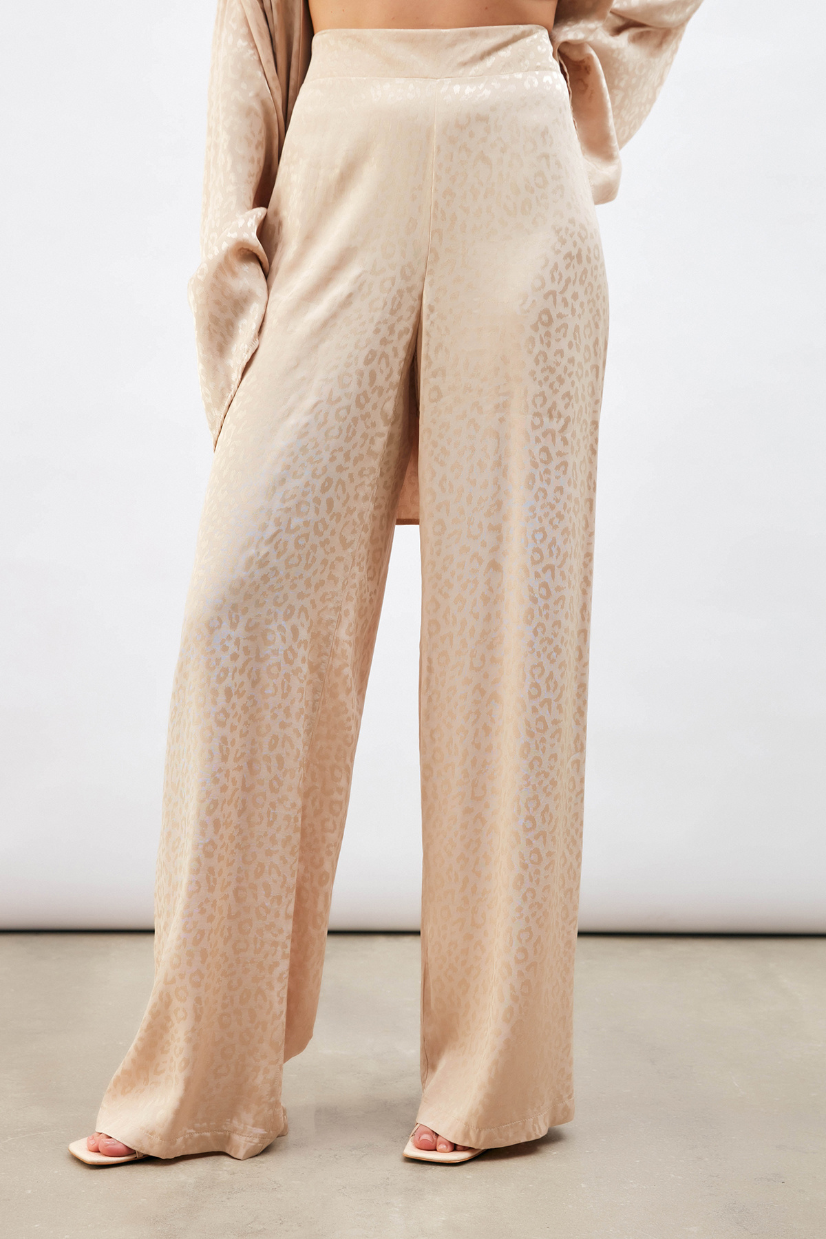 Jakarlı Leopar Pantolon - BEJ