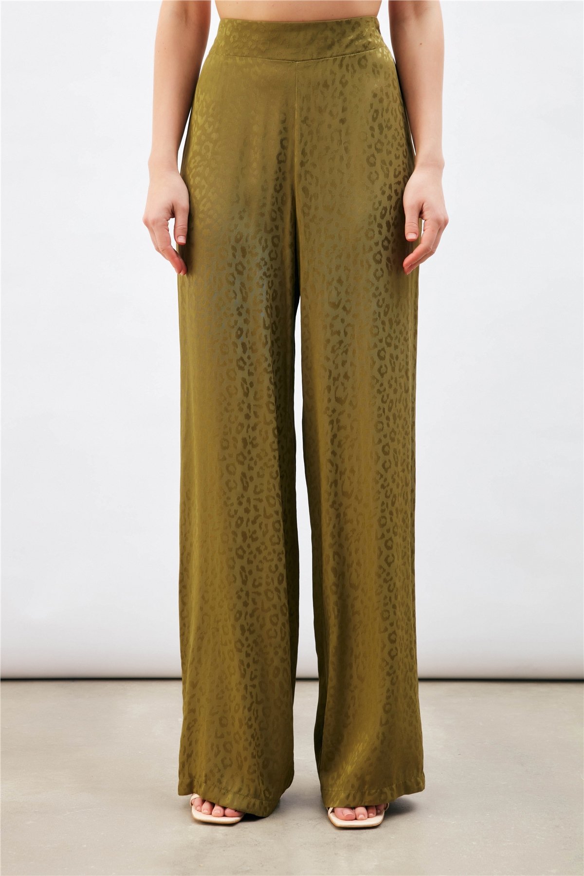 Jakarlı Leopar Pantolon - HAKİ