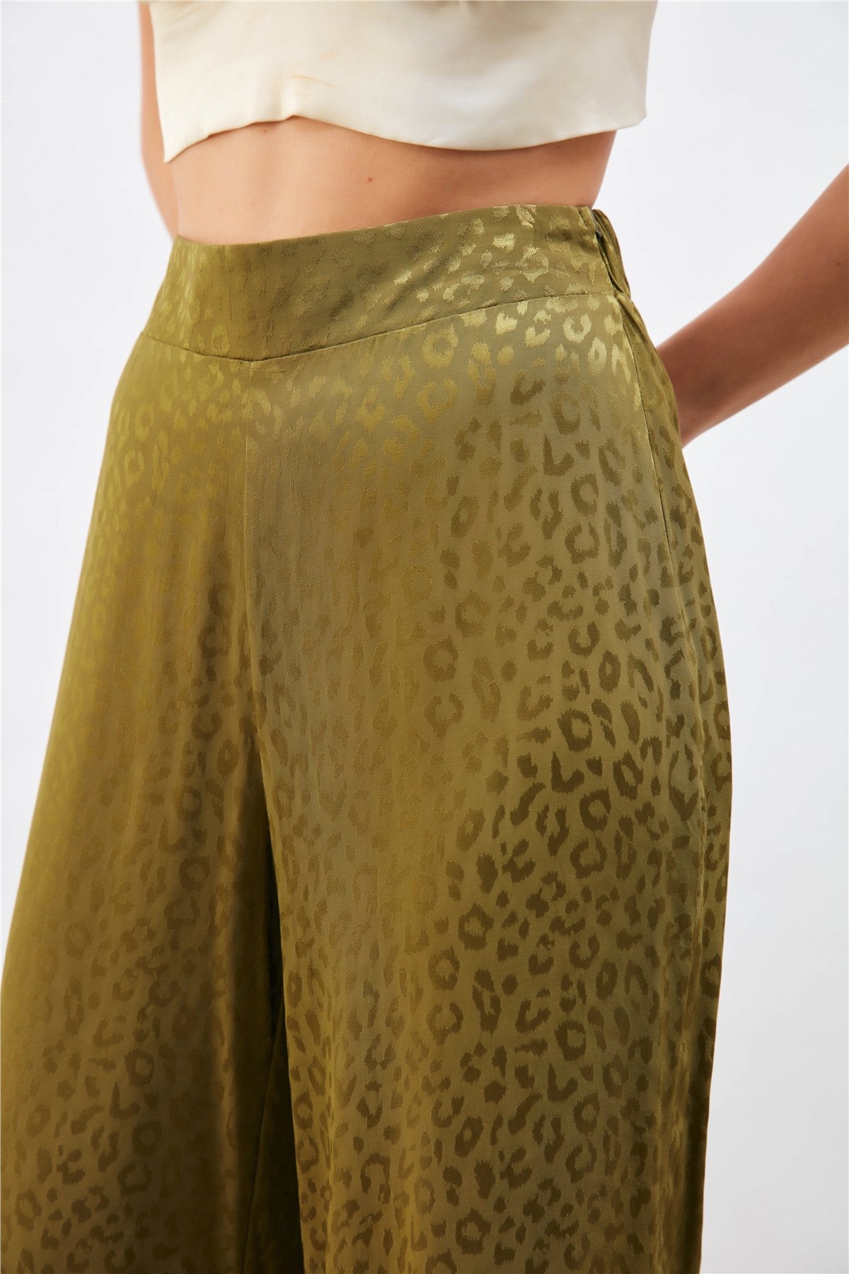 Jakarlı Leopar Pantolon - HAKİ