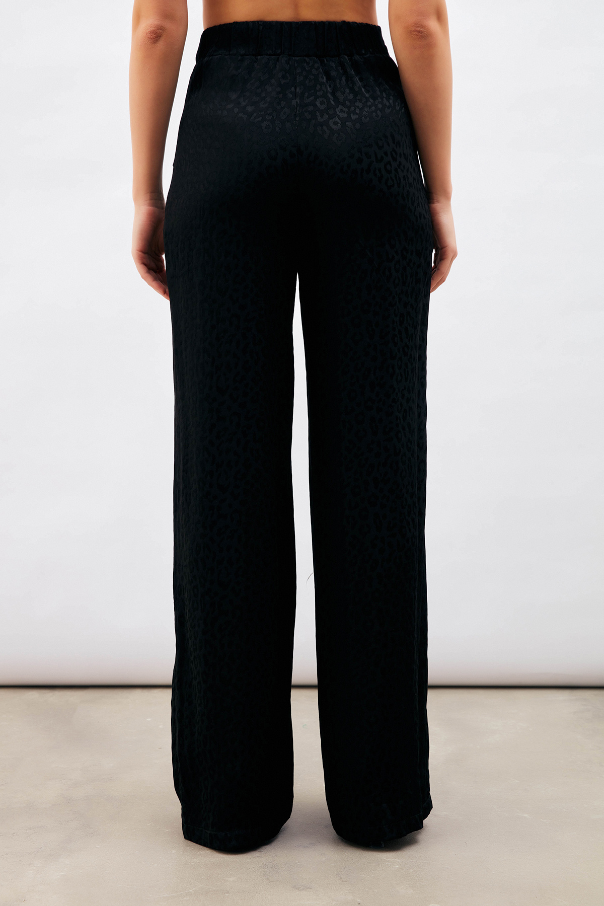 Jakarlı Leopar Pantolon - SİYAH