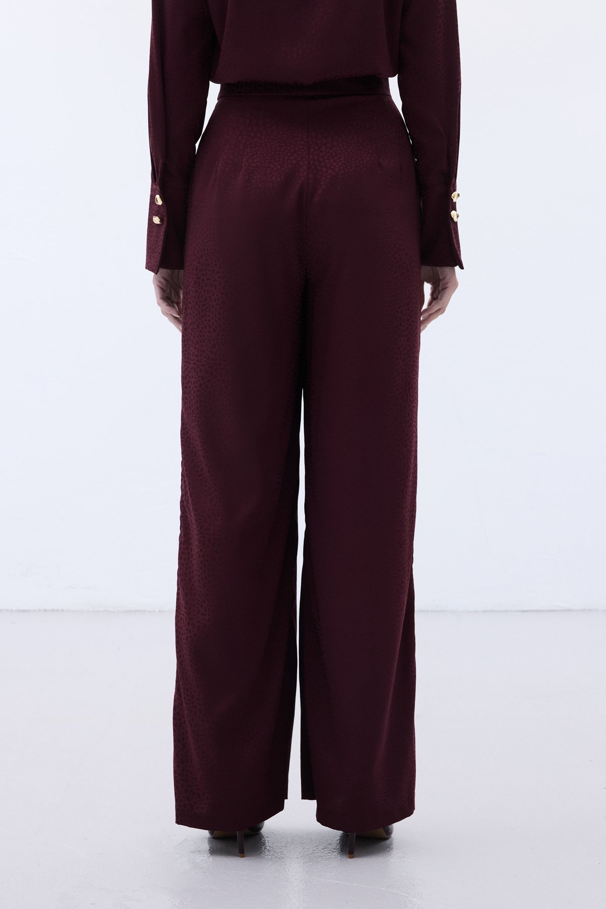 Jakarlı Pantolon - Bordo