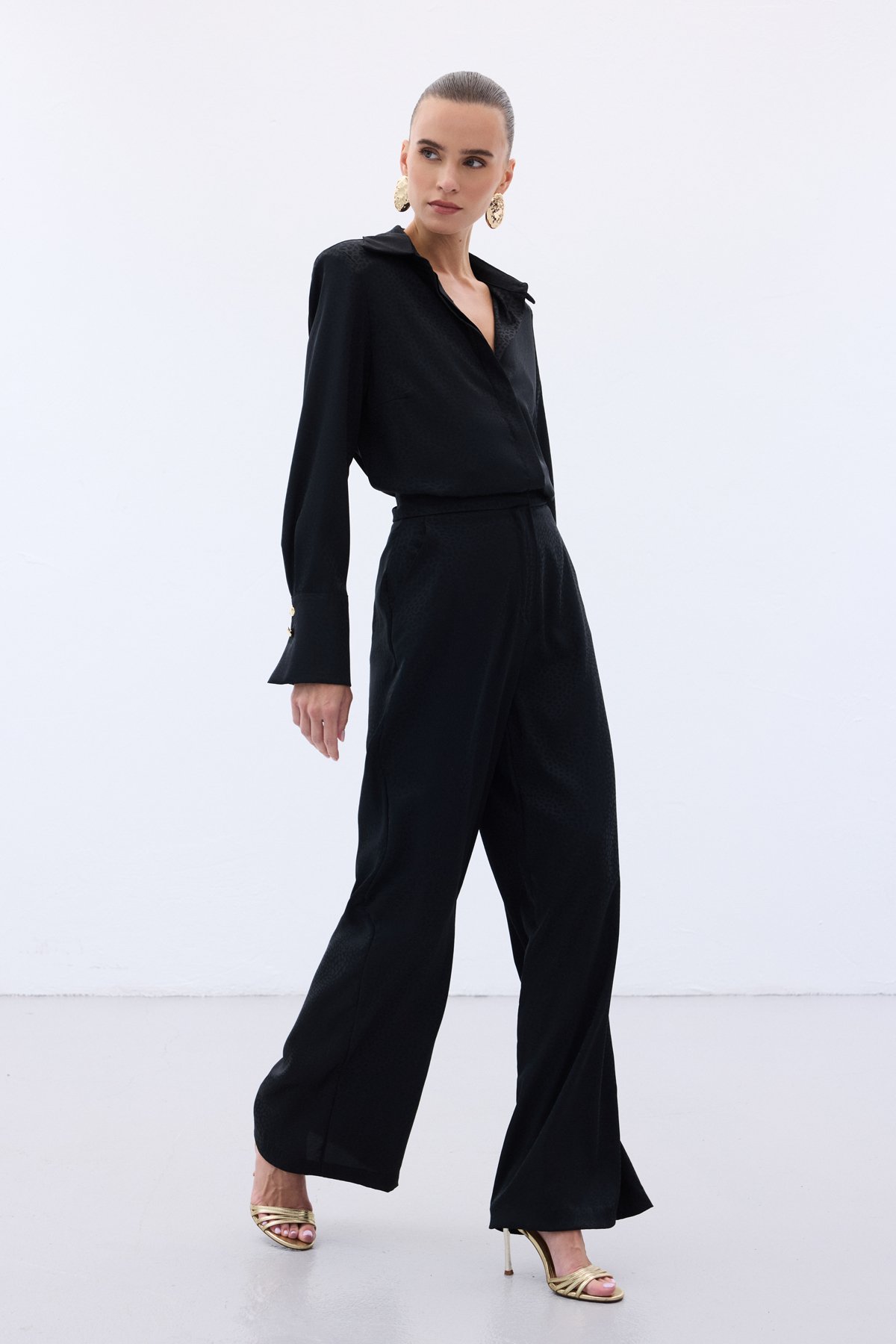 Jakarlı Pantolon - Siyah