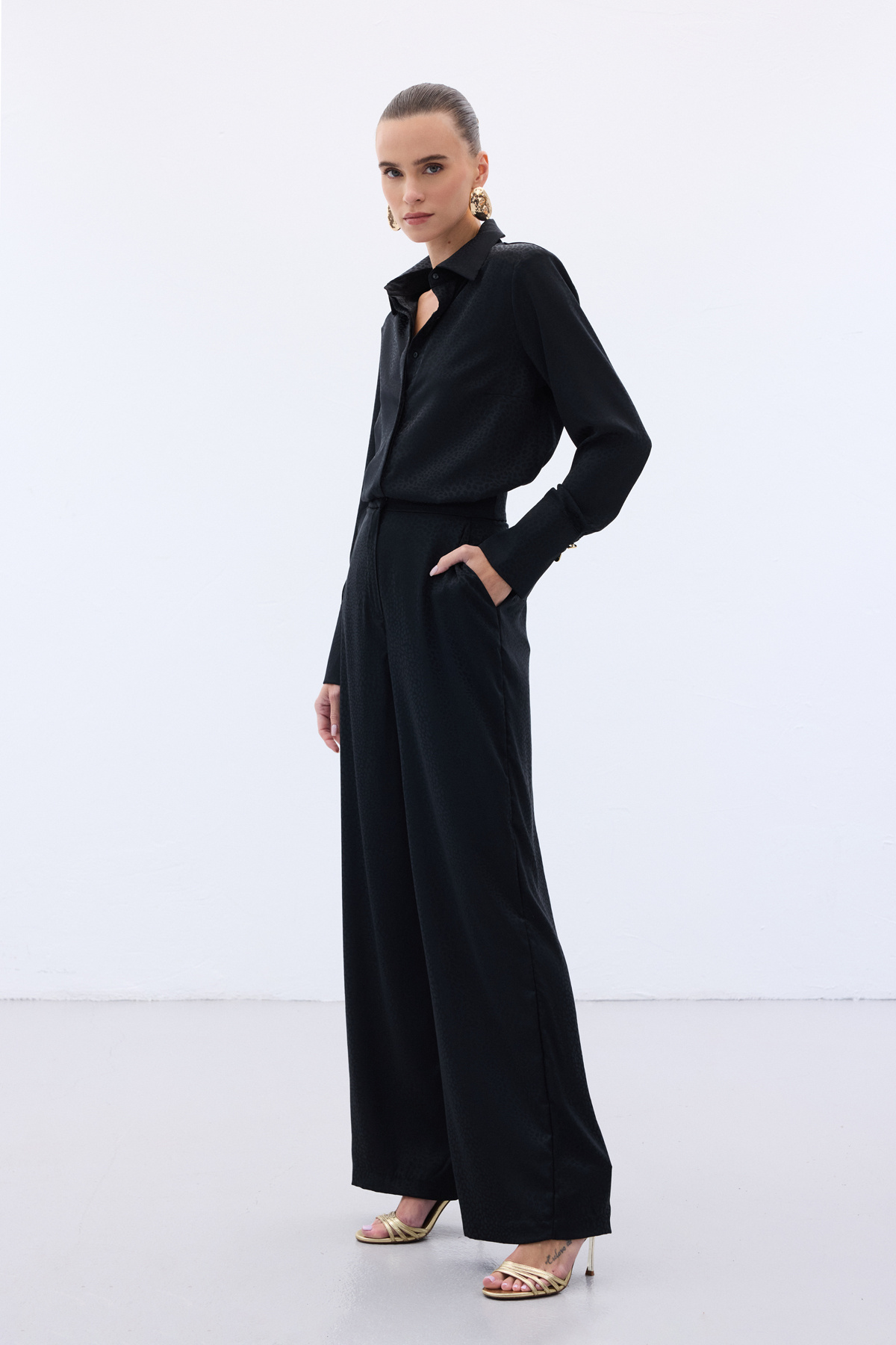 Jakarlı Pantolon - Siyah