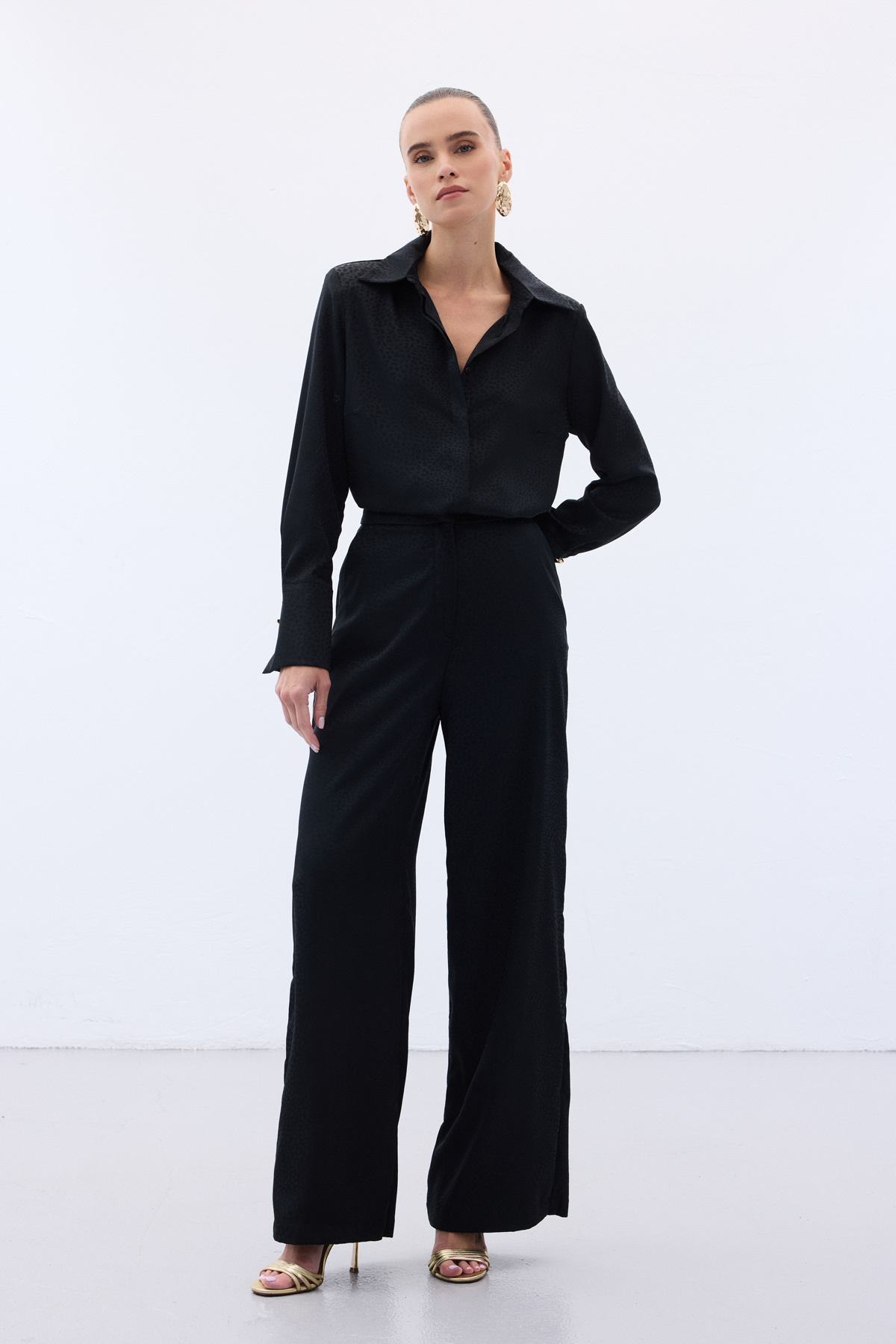 Jakarlı Pantolon - Siyah