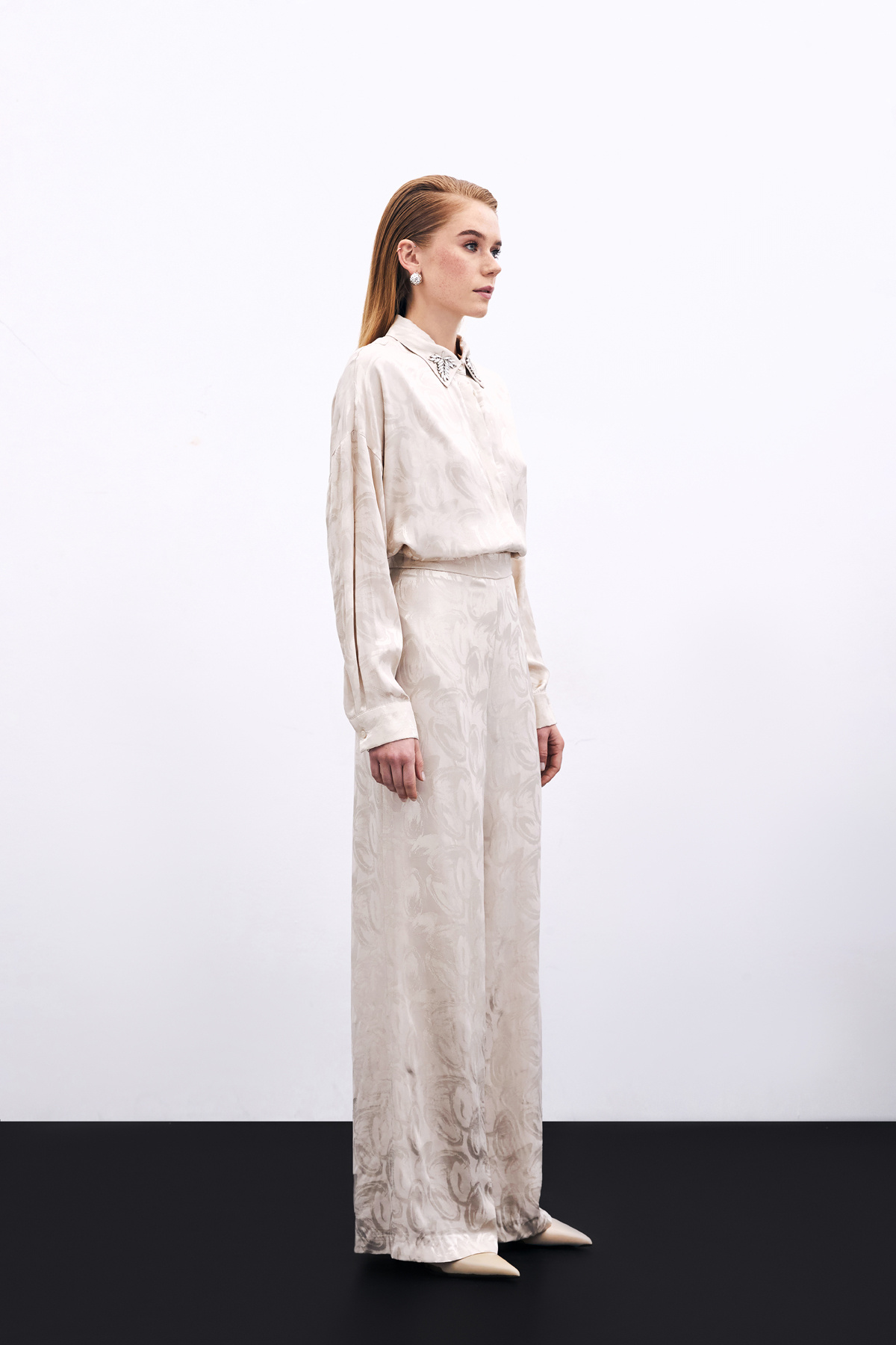 Jakarlı Salaş Pantolon - Bej