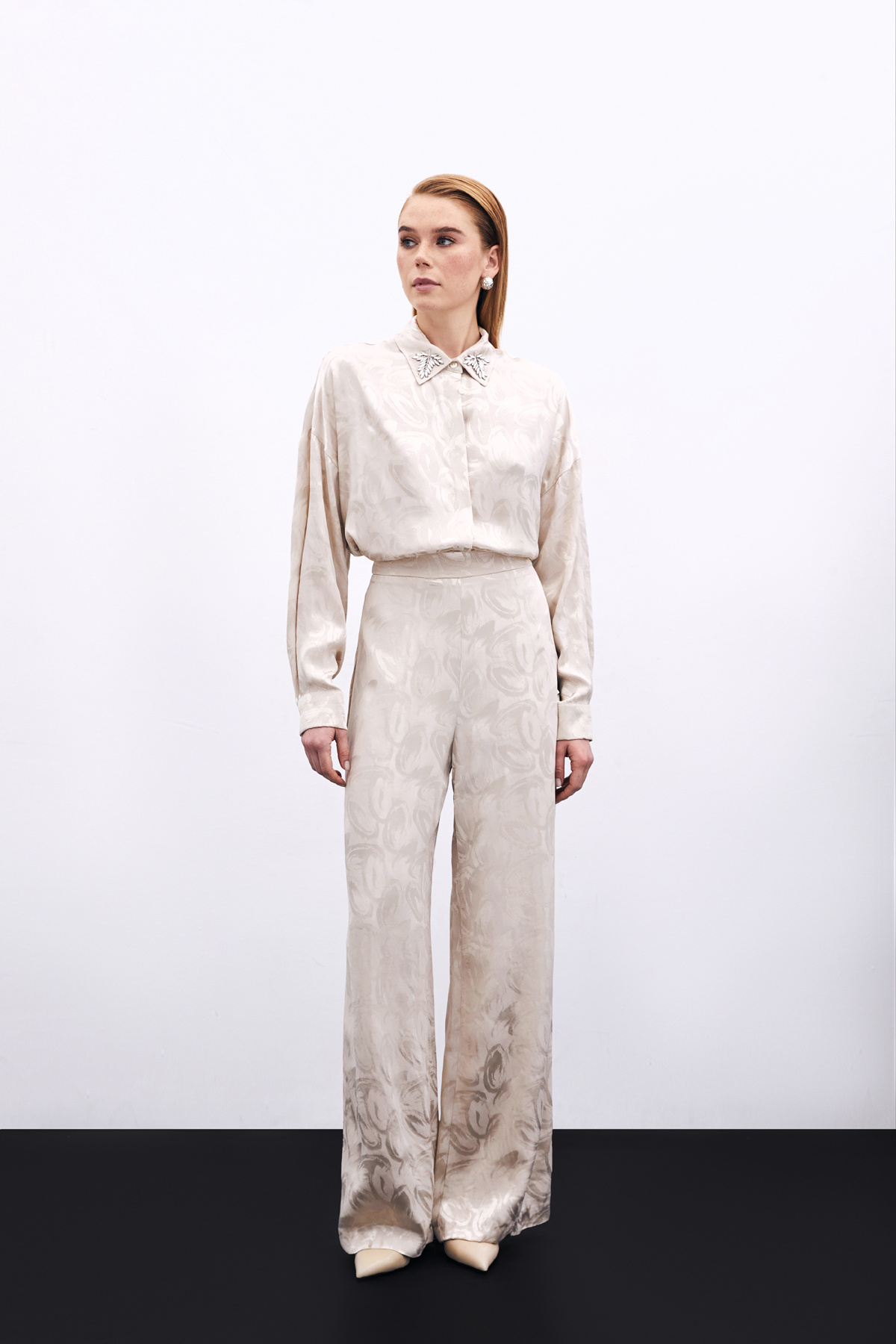 Jakarlı Salaş Pantolon - Bej