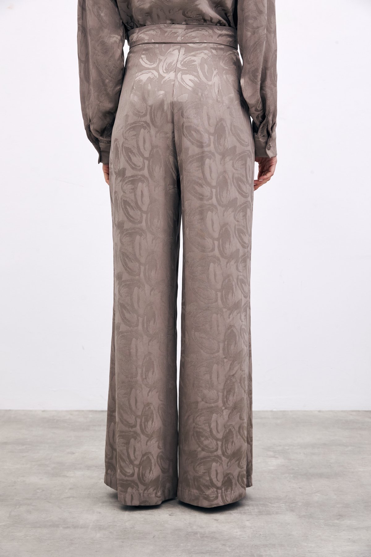 Jacquard Casual Trousers - Mınk