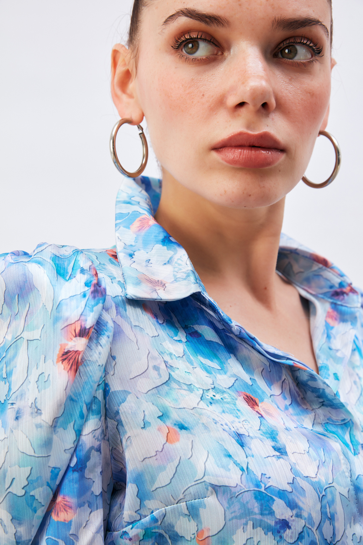 Kabarık Kollu Gömlek - MAVİ