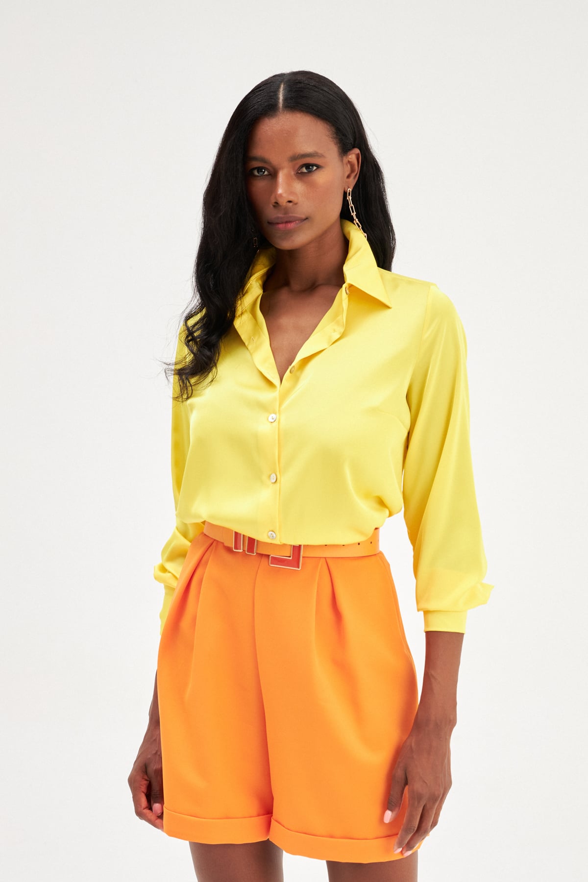 Thick Buckle Belt - Orange