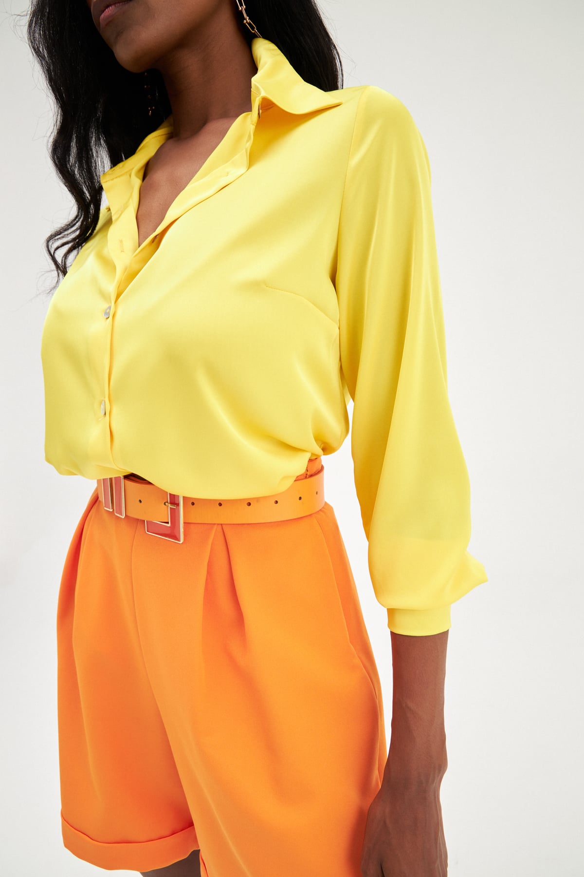 Thick Buckle Belt - Orange