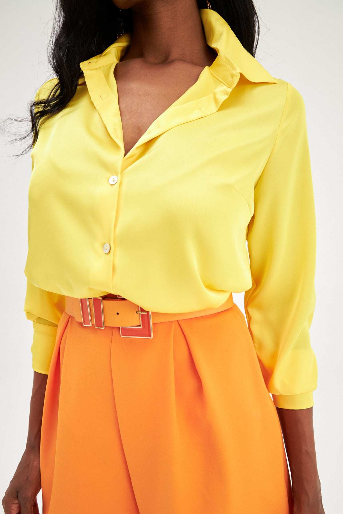Thick Buckle Belt - Orange
