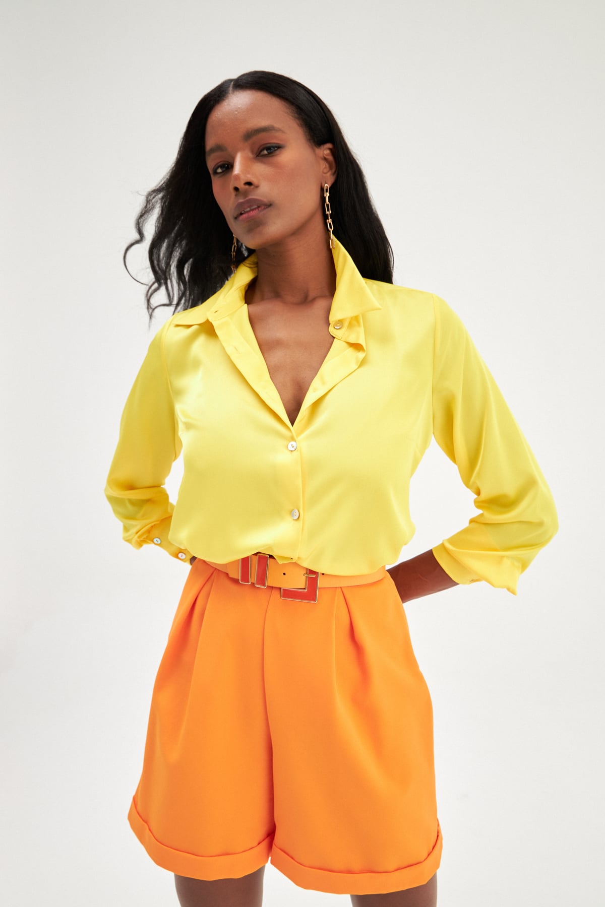Thick Buckle Belt - Orange