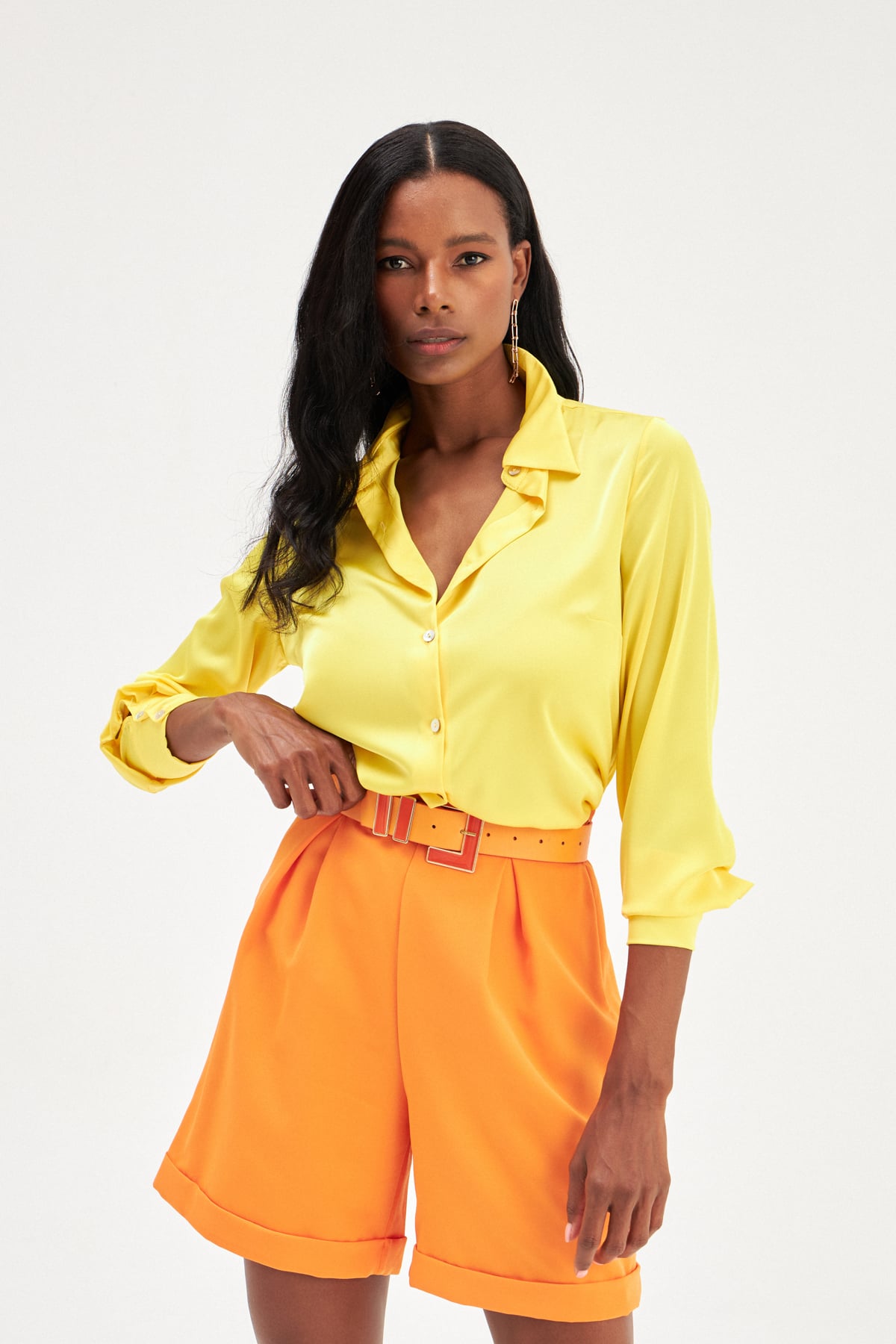 Thick Buckle Belt - Orange