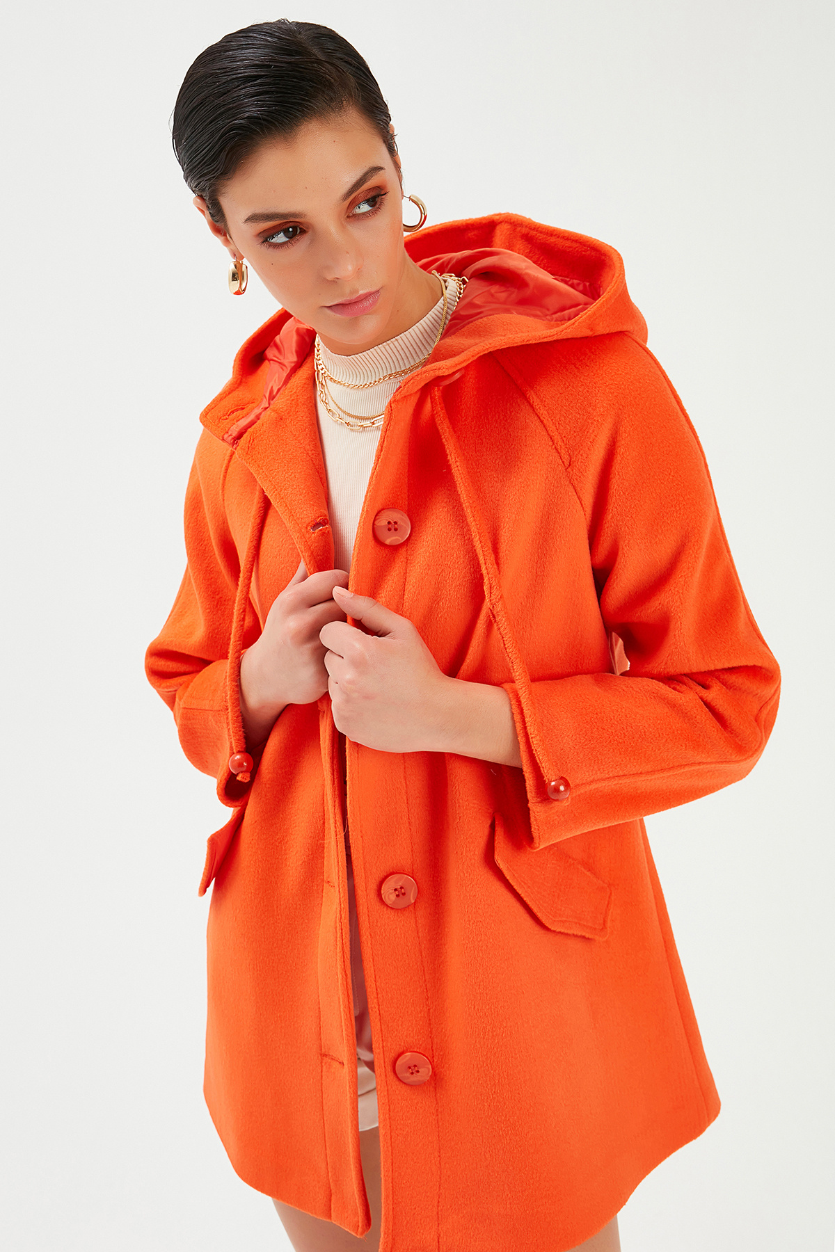 Kapüşonlu Salaş Kaban - ORANJ