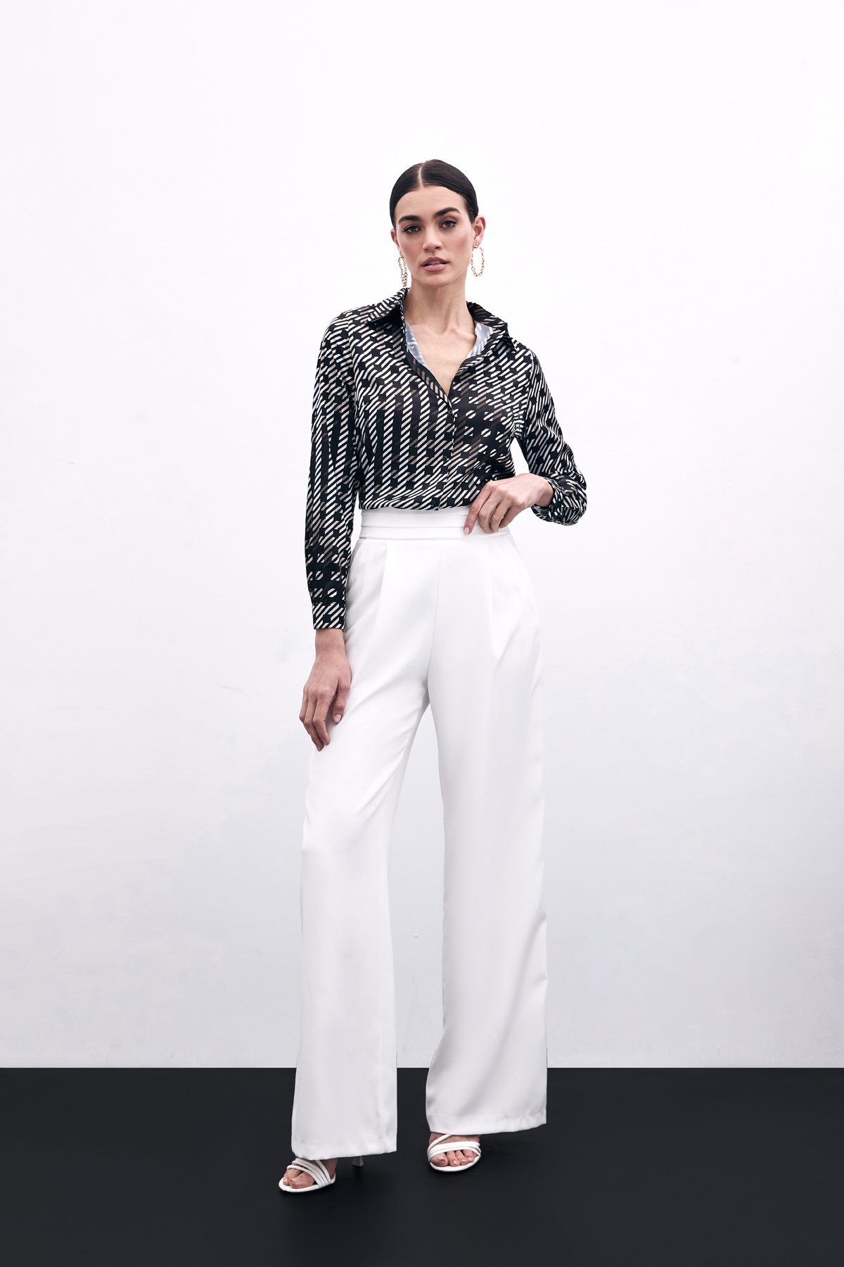 Kare Desenli Gömlek - Siyah