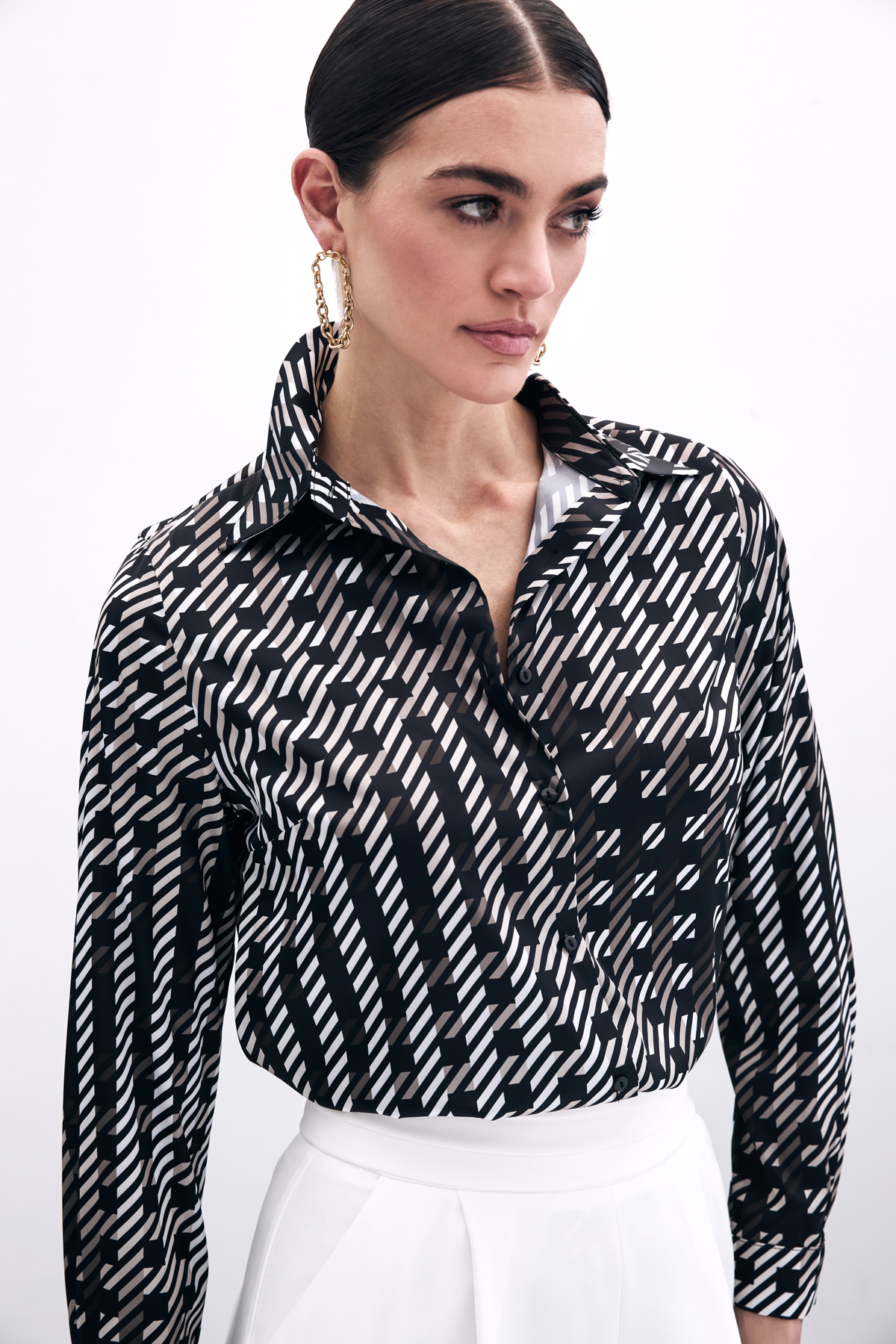 Kare Desenli Gömlek - Siyah