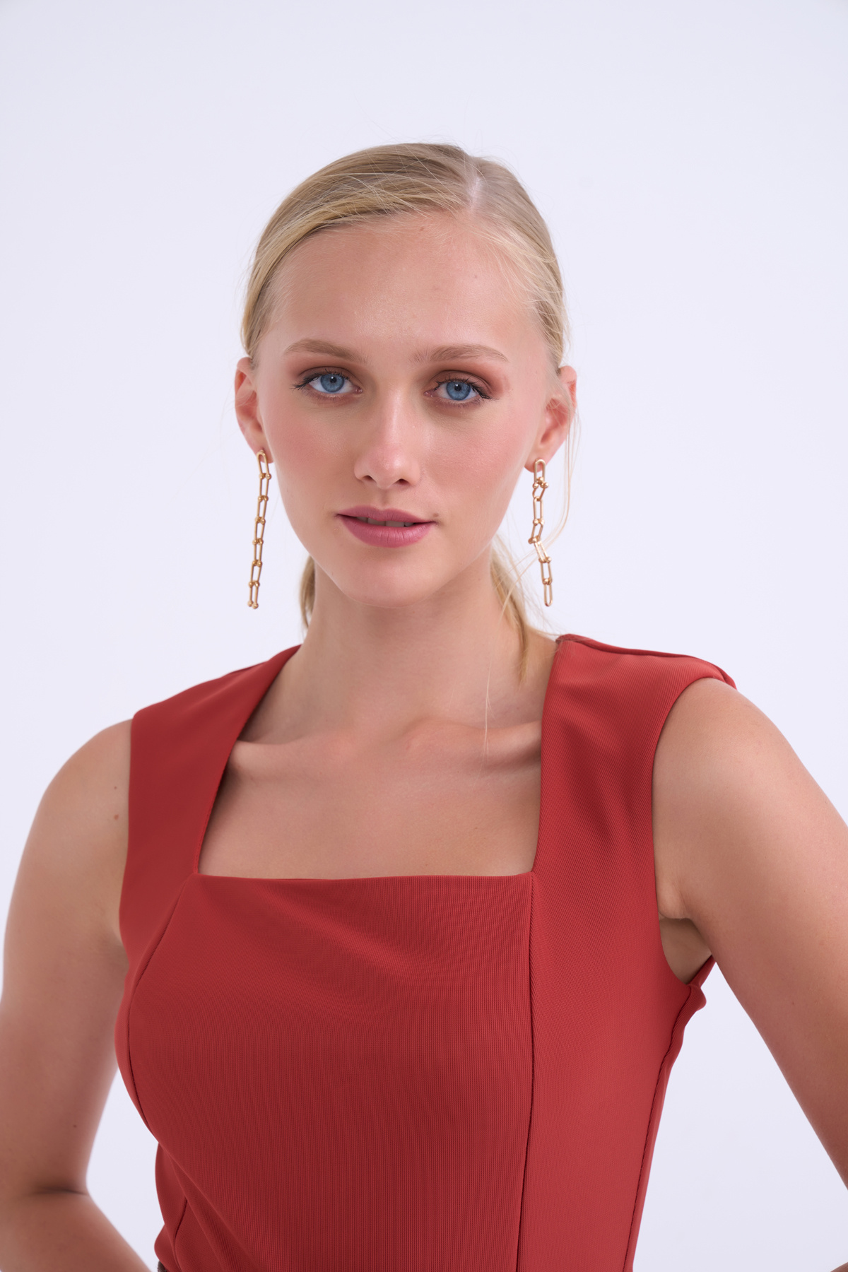 Square neck beatris bodysuit - TILE