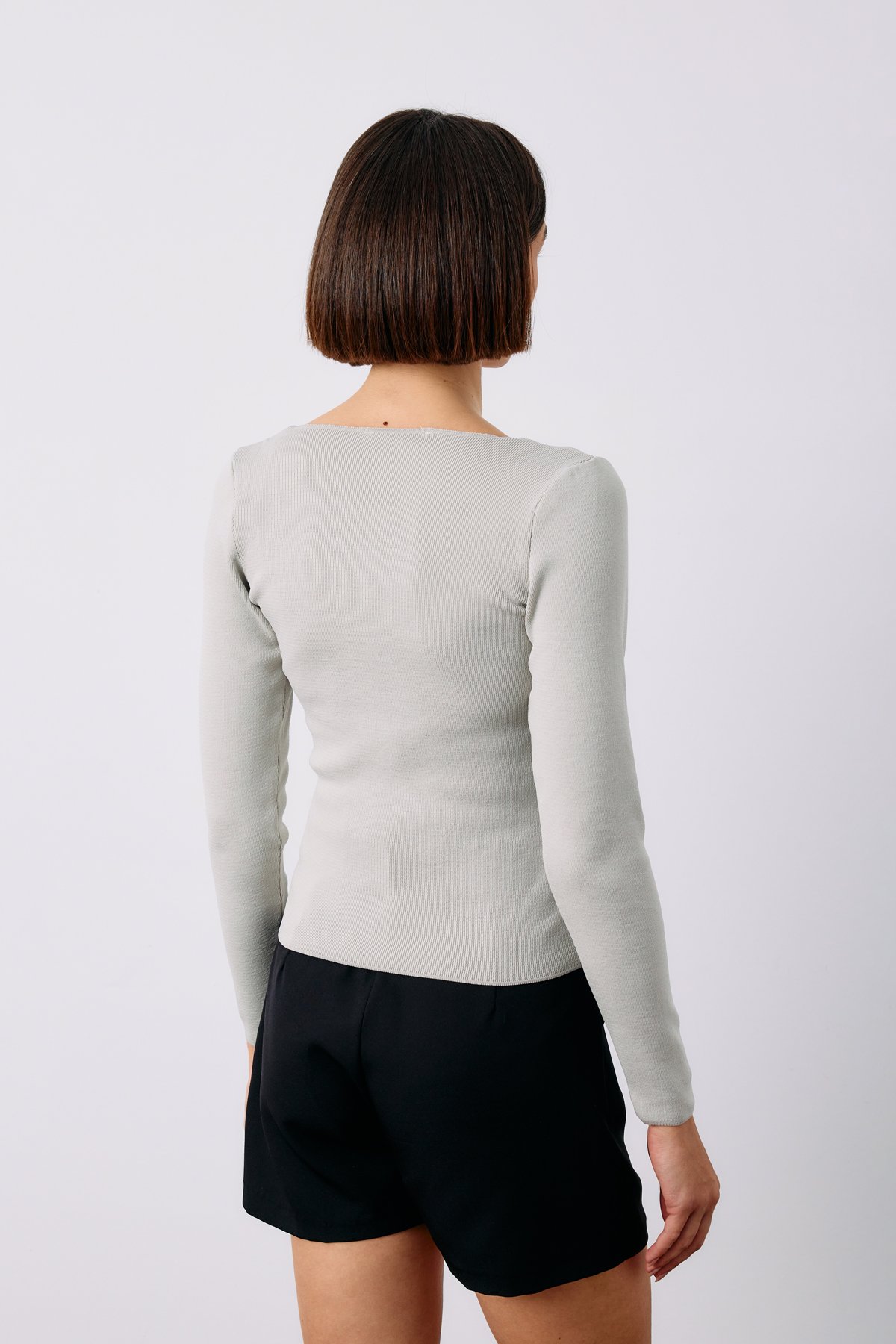 Kare Yaka Triko - GRİ