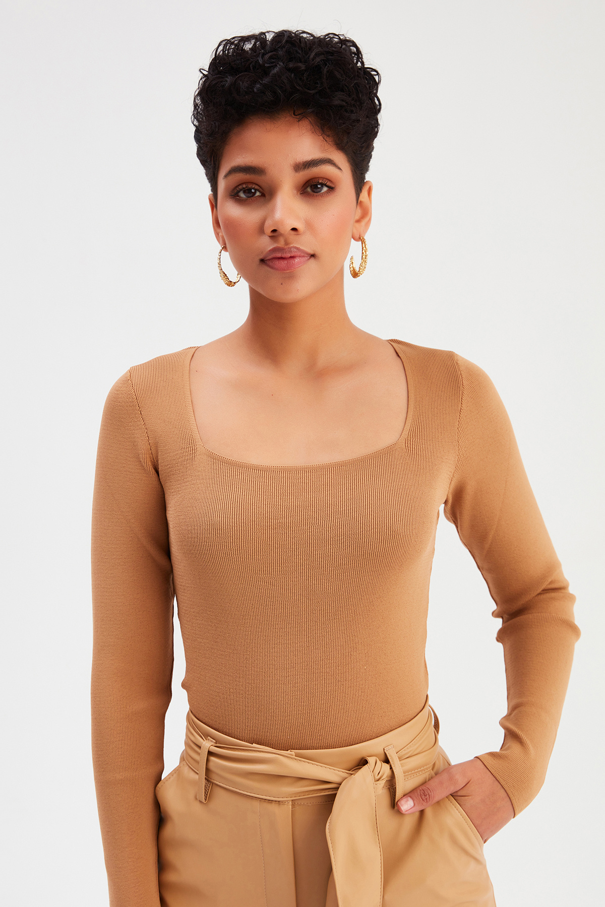 Kare Yaka Triko - VİZON