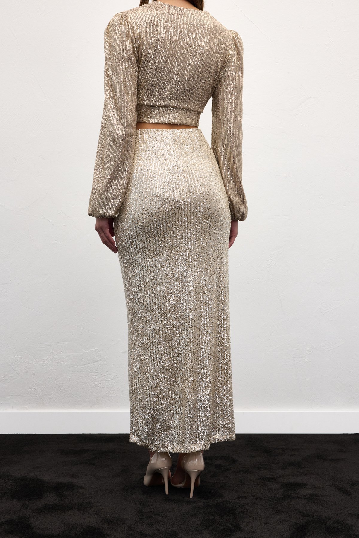 Caroline Midi Skirt - Beıge