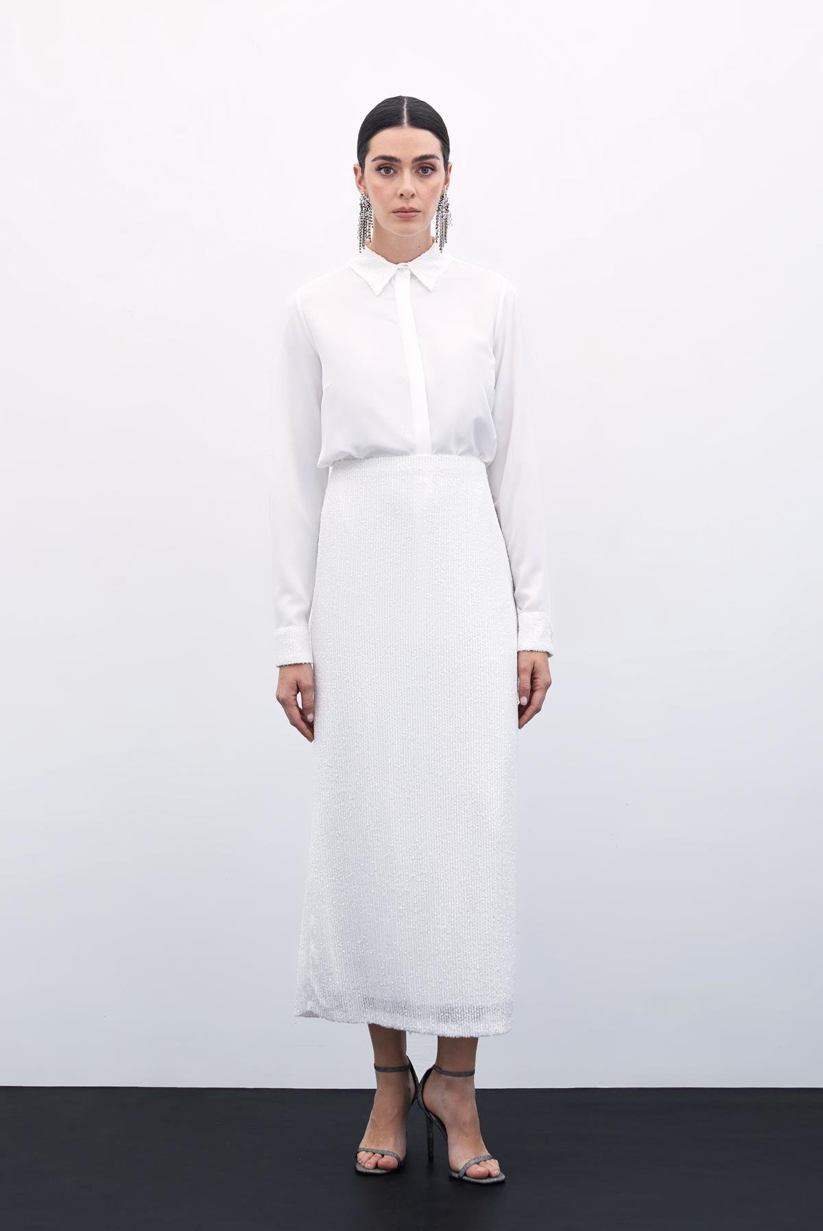 Caroline Midi Skirt - Ecru