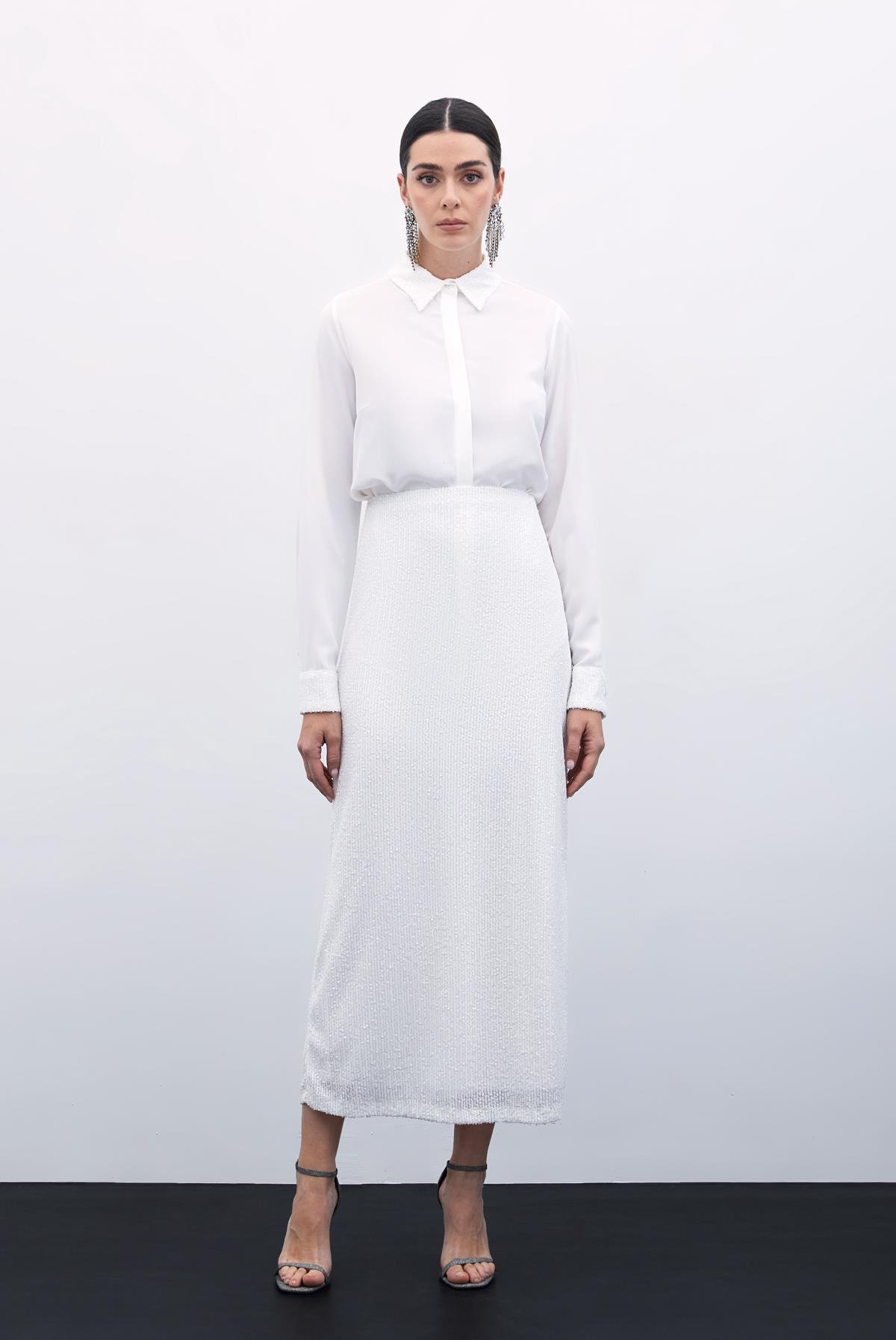 Caroline Midi Skirt - Ecru