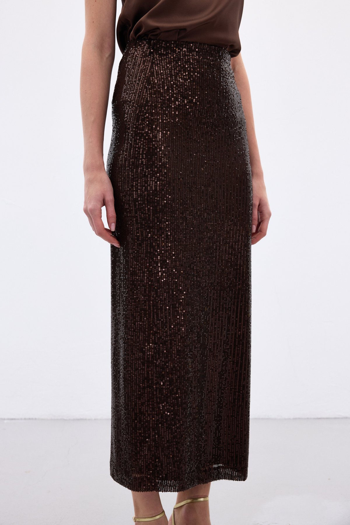 Karolin Midi Etek - Kahve