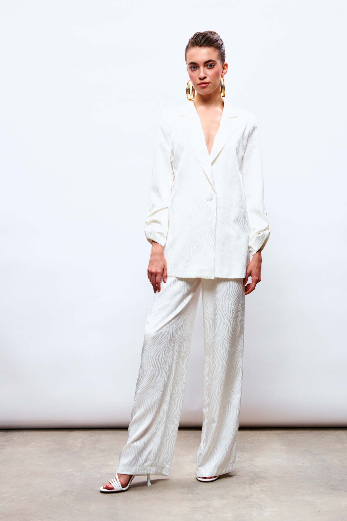 Katlanabilir Kol Detaylı Ceket - EKRU