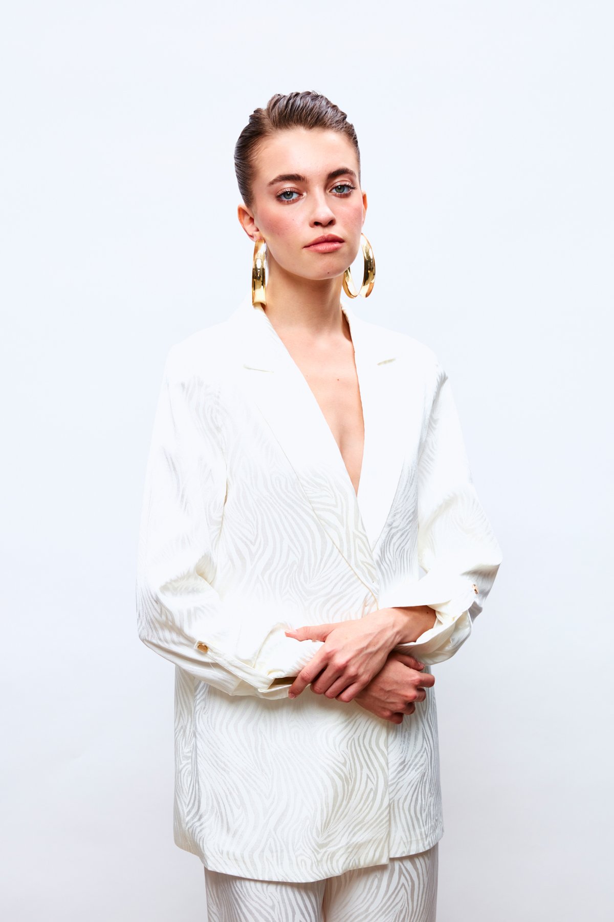 Katlanabilir Kol Detaylı Ceket - EKRU