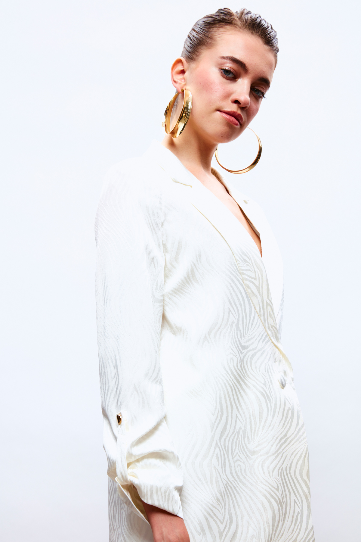 Katlanabilir Kol Detaylı Ceket - EKRU