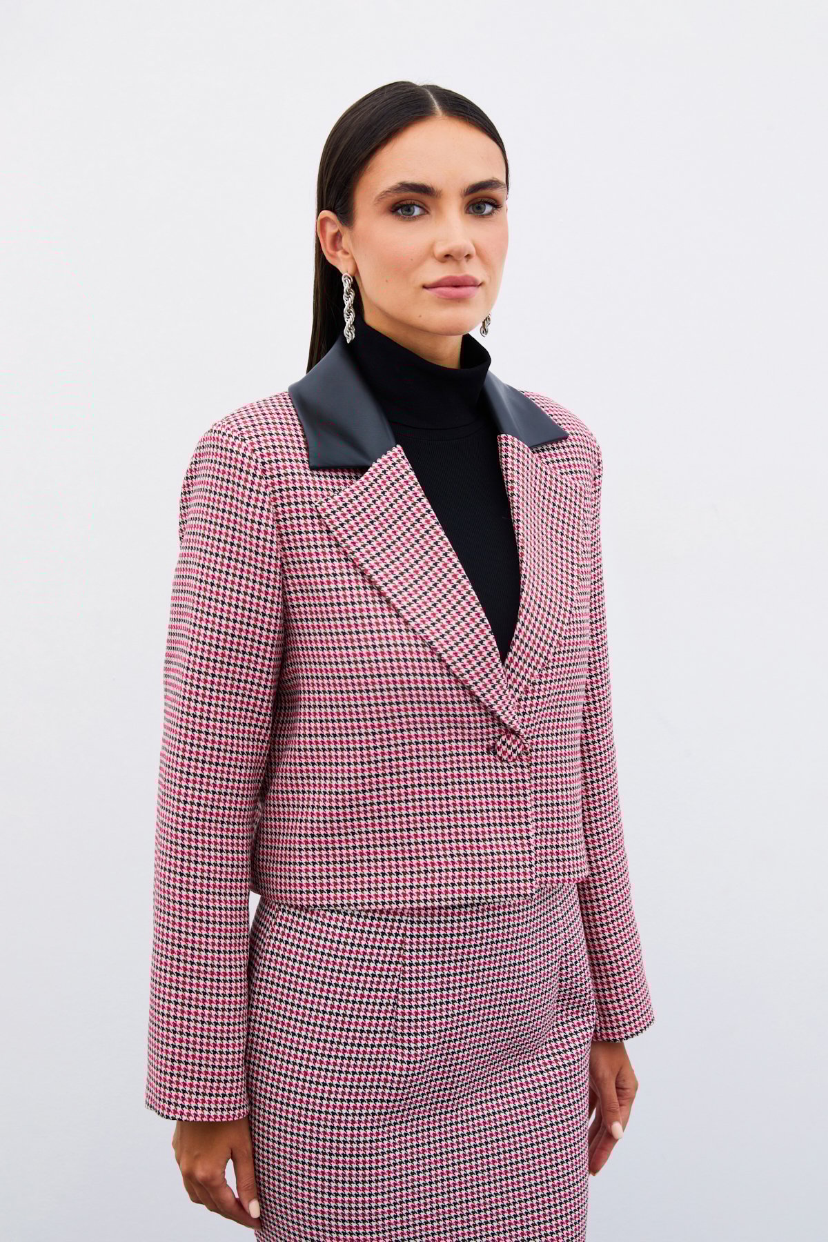 Kazayağı Crop Ceket - FUSYA