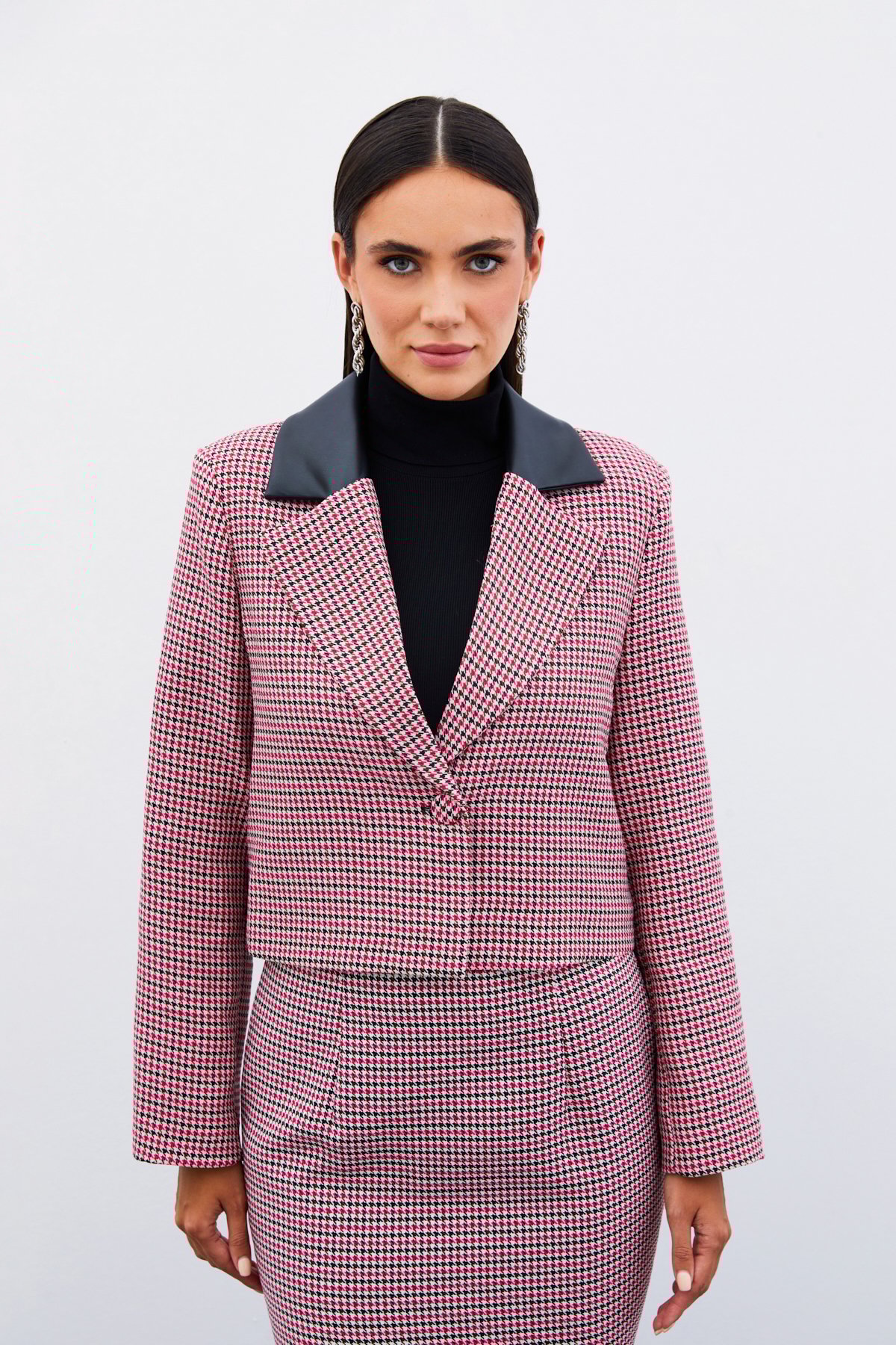 Kazayağı Crop Ceket - FUSYA