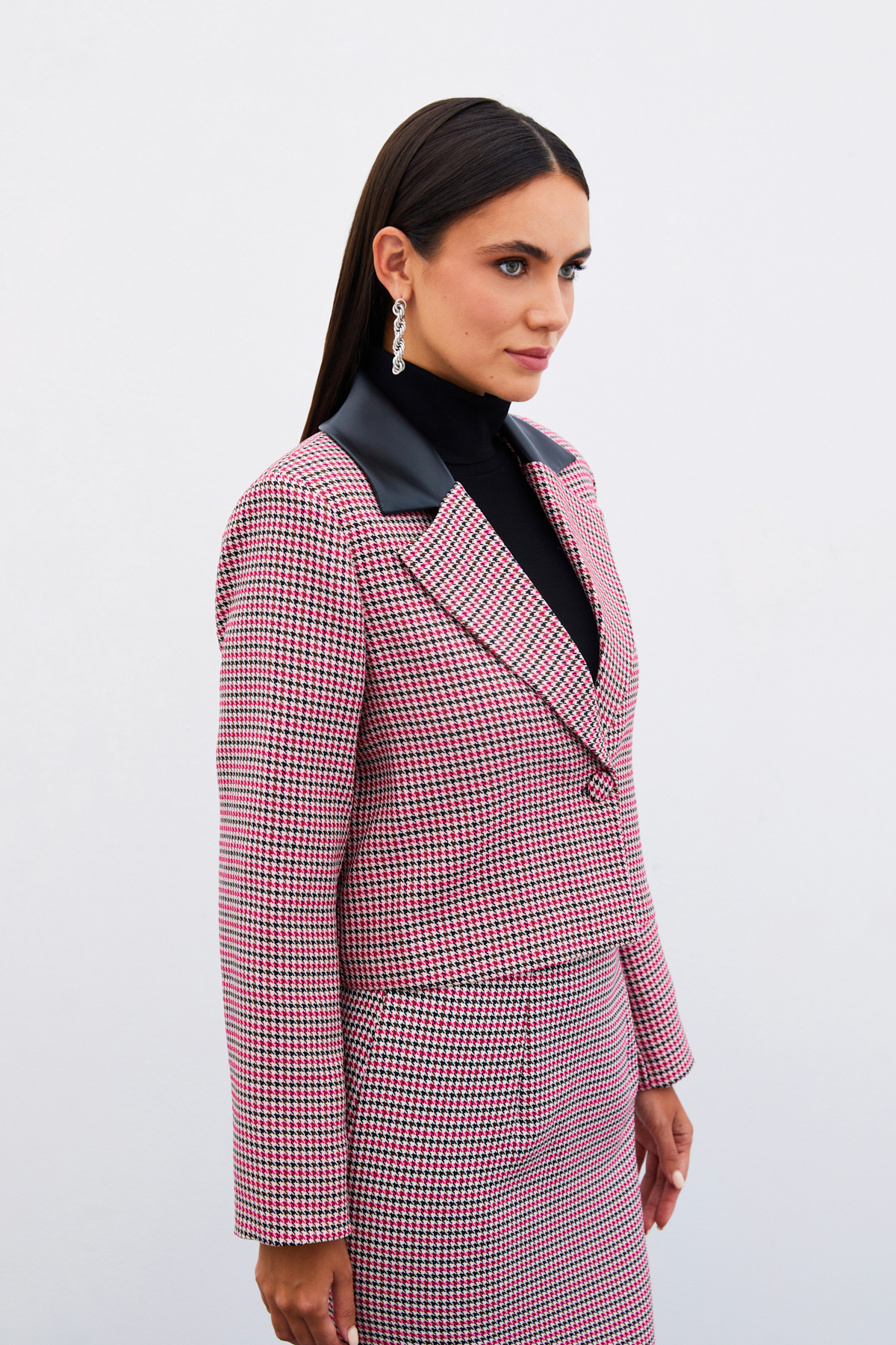 Kazayağı Crop Ceket - FUSYA