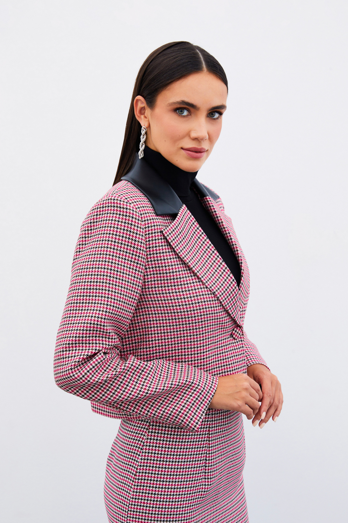 Kazayağı Crop Ceket - FUSYA