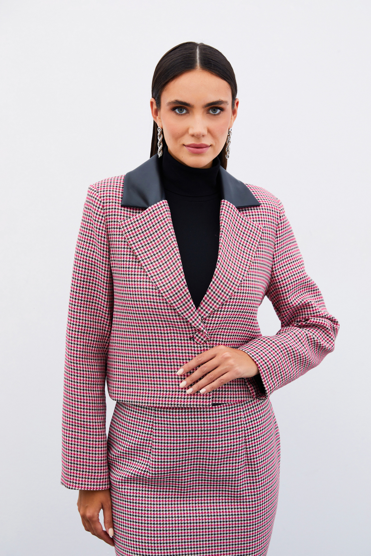 Kazayağı Crop Ceket - FUSYA