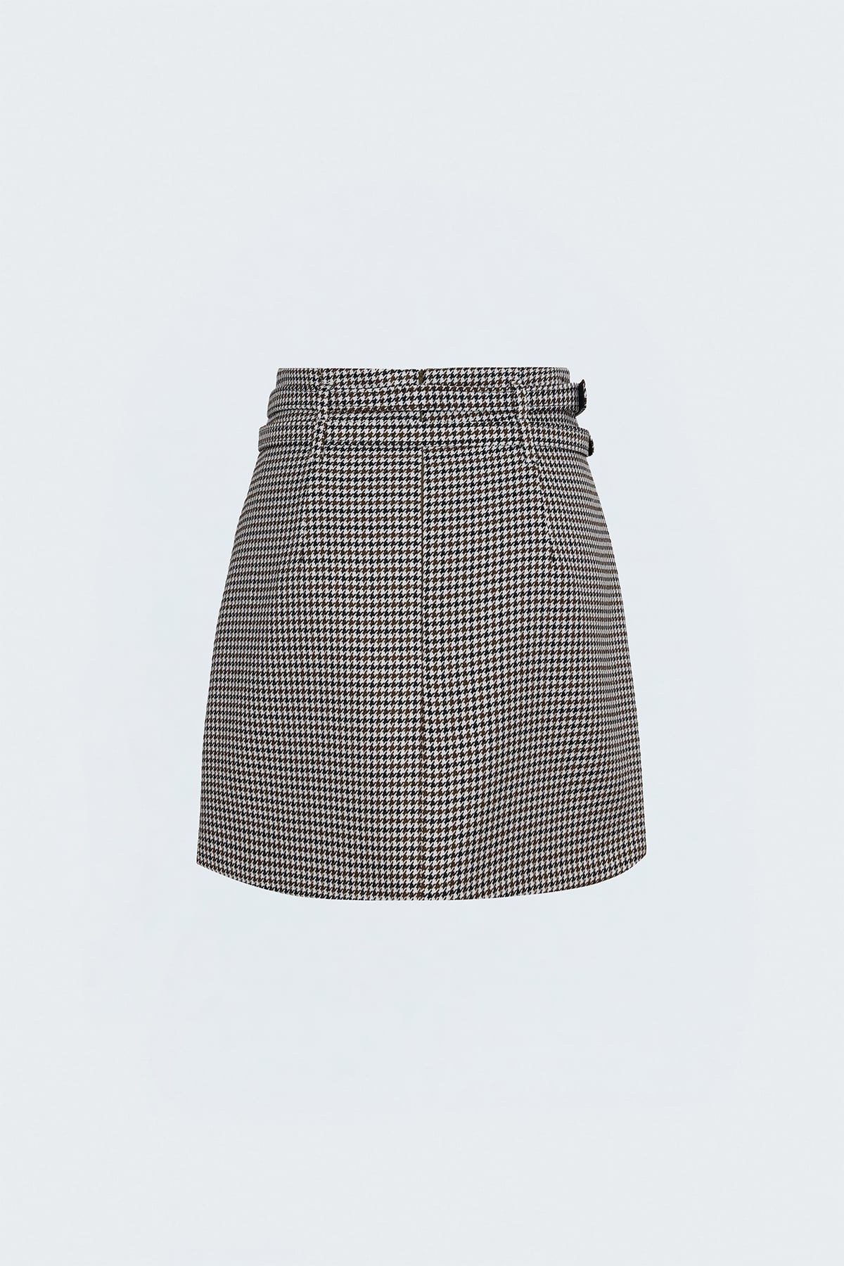 Houndstooth Mini Skirt - Brown